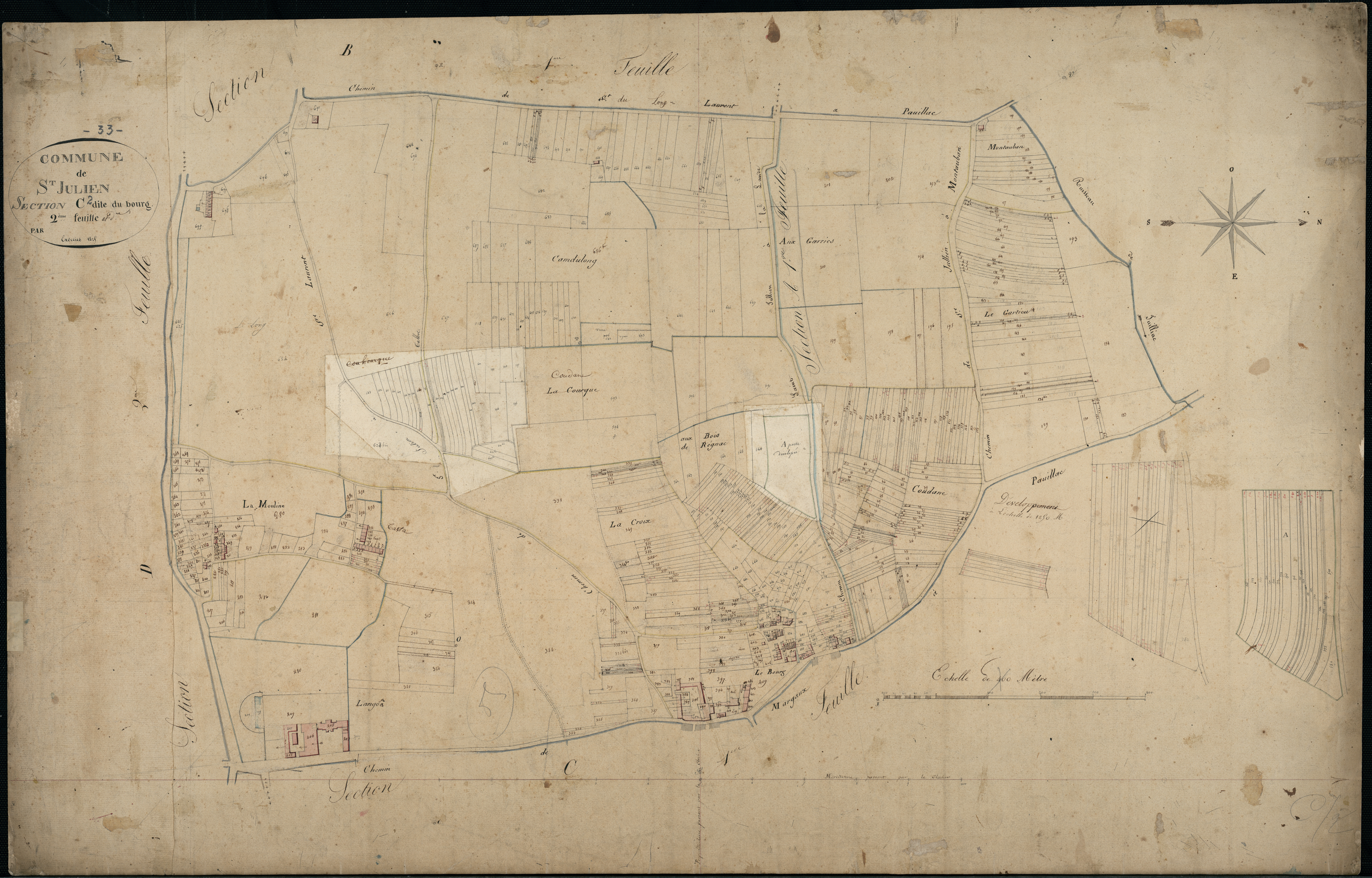 Saint-Julien-Beychevelle - -Section C feuille 2 : Le Bourg