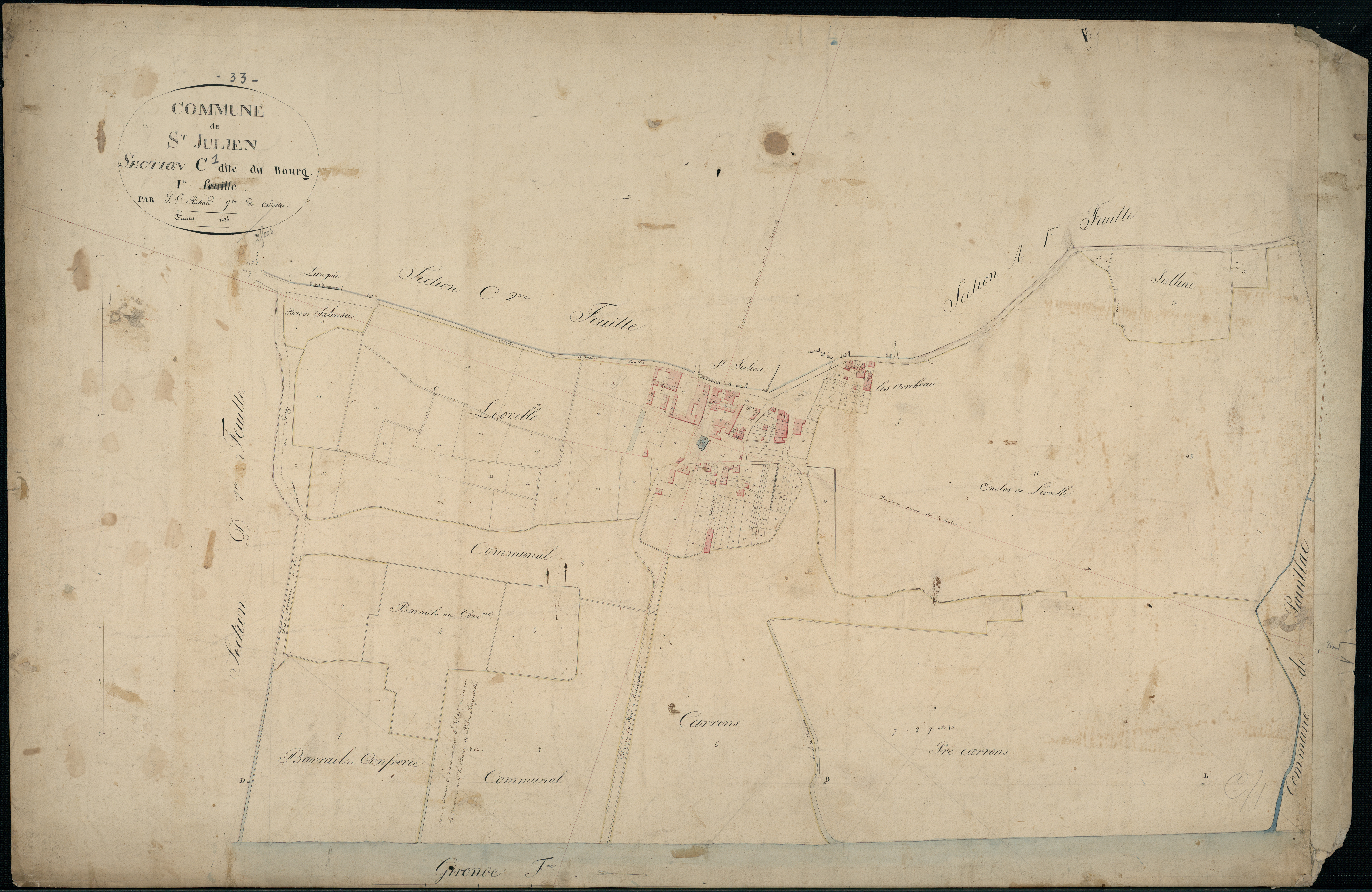 Saint-Julien-Beychevelle - -Section C feuille 1 : Le Bourg