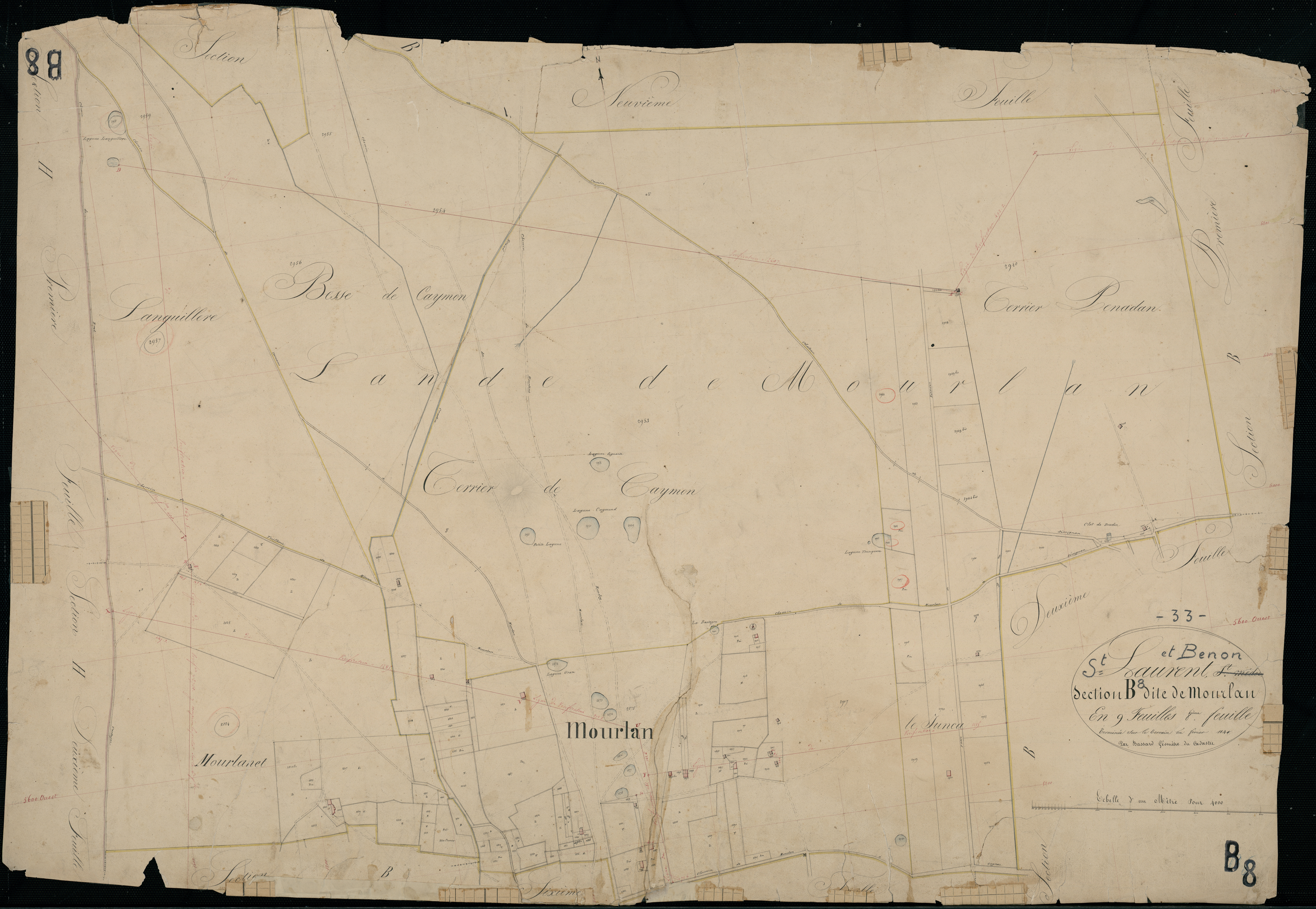 Saint-Laurent-Médoc - -Section B feuille 8 : Mourlan