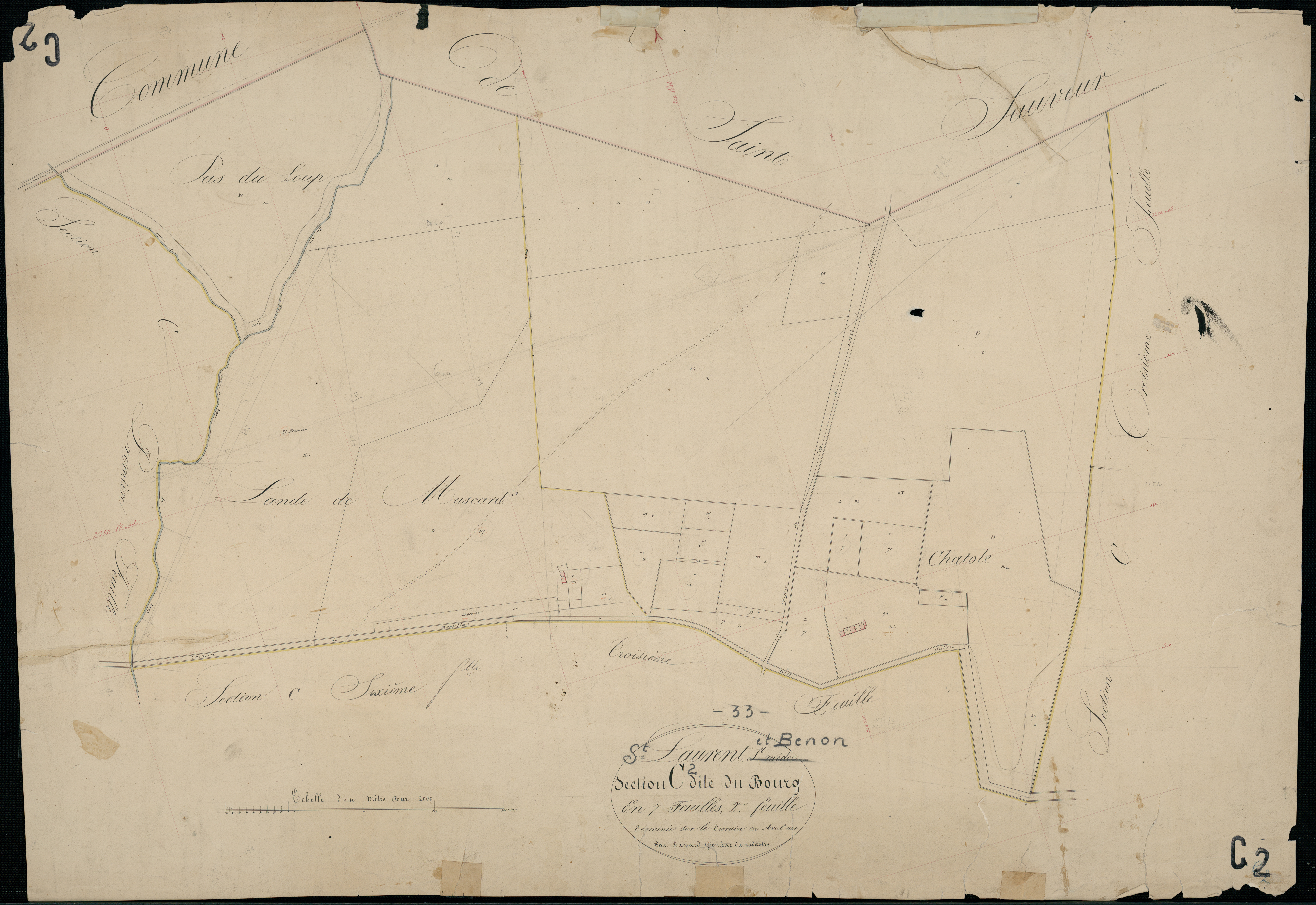 Saint-Laurent-Médoc - -Section C feuille 2 : Le Bourg