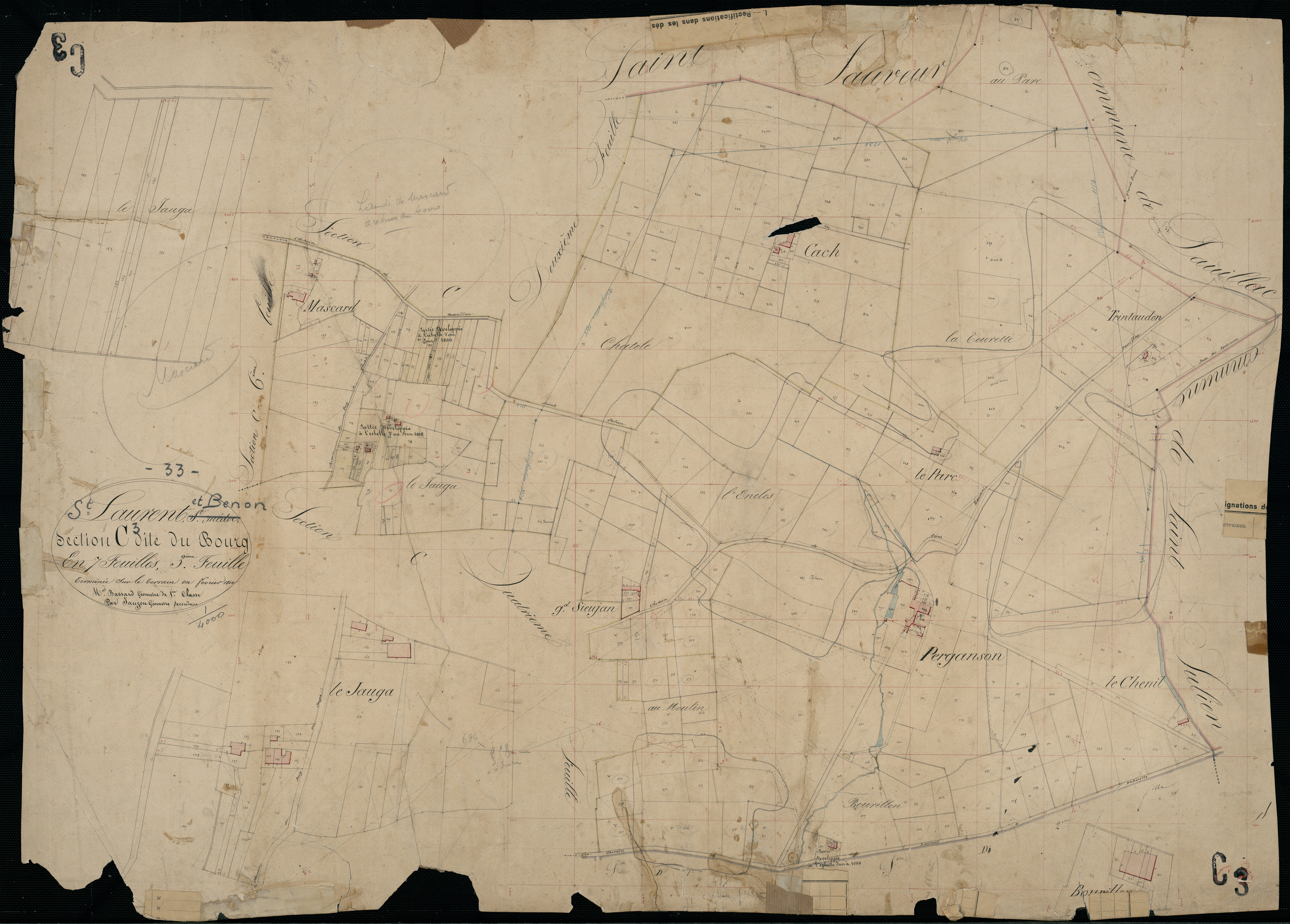 Saint-Laurent-Médoc - -Section C feuille 3 : Le Bourg