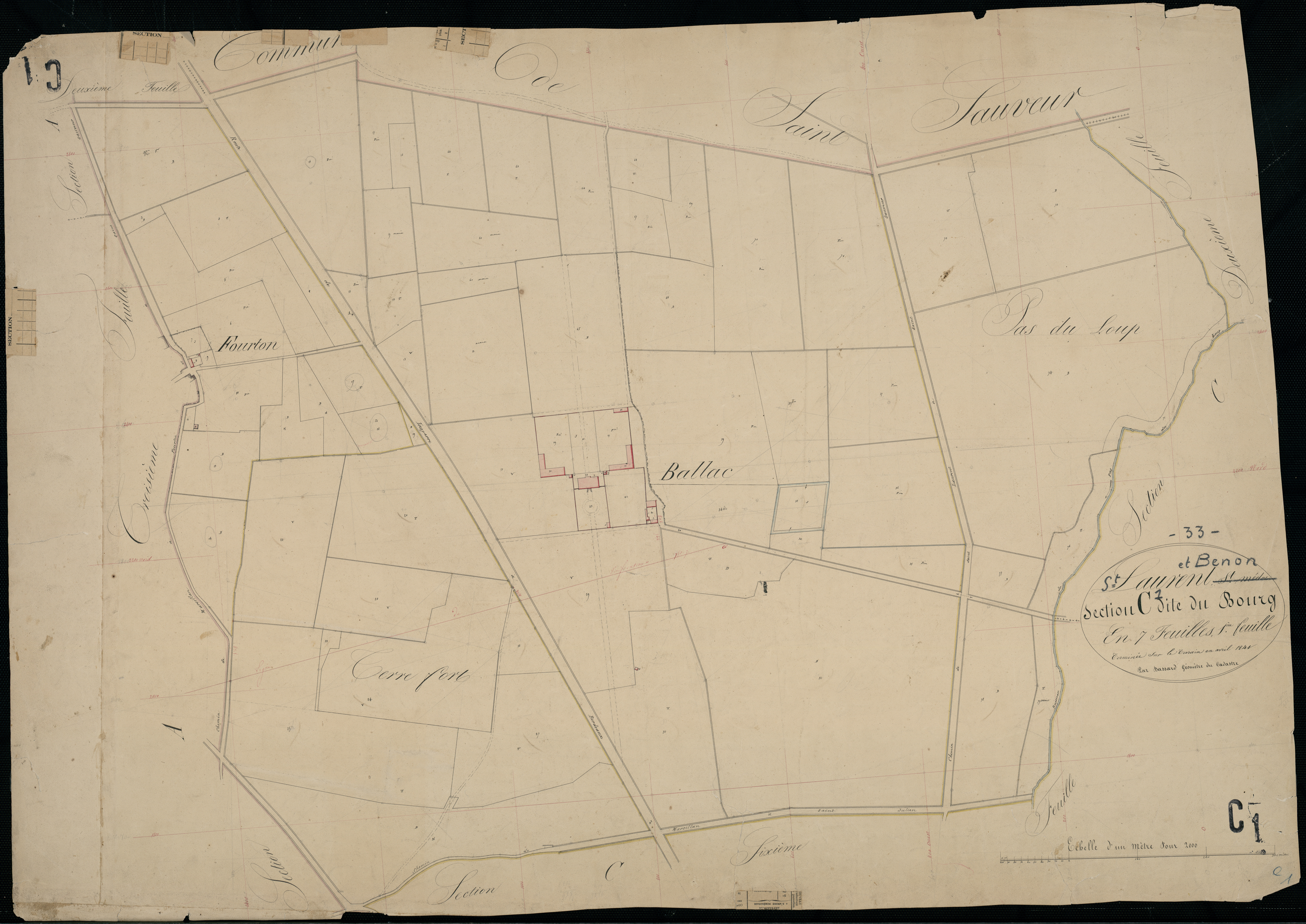 Saint-Laurent-Médoc - -Section C feuille 1 : Le Bourg