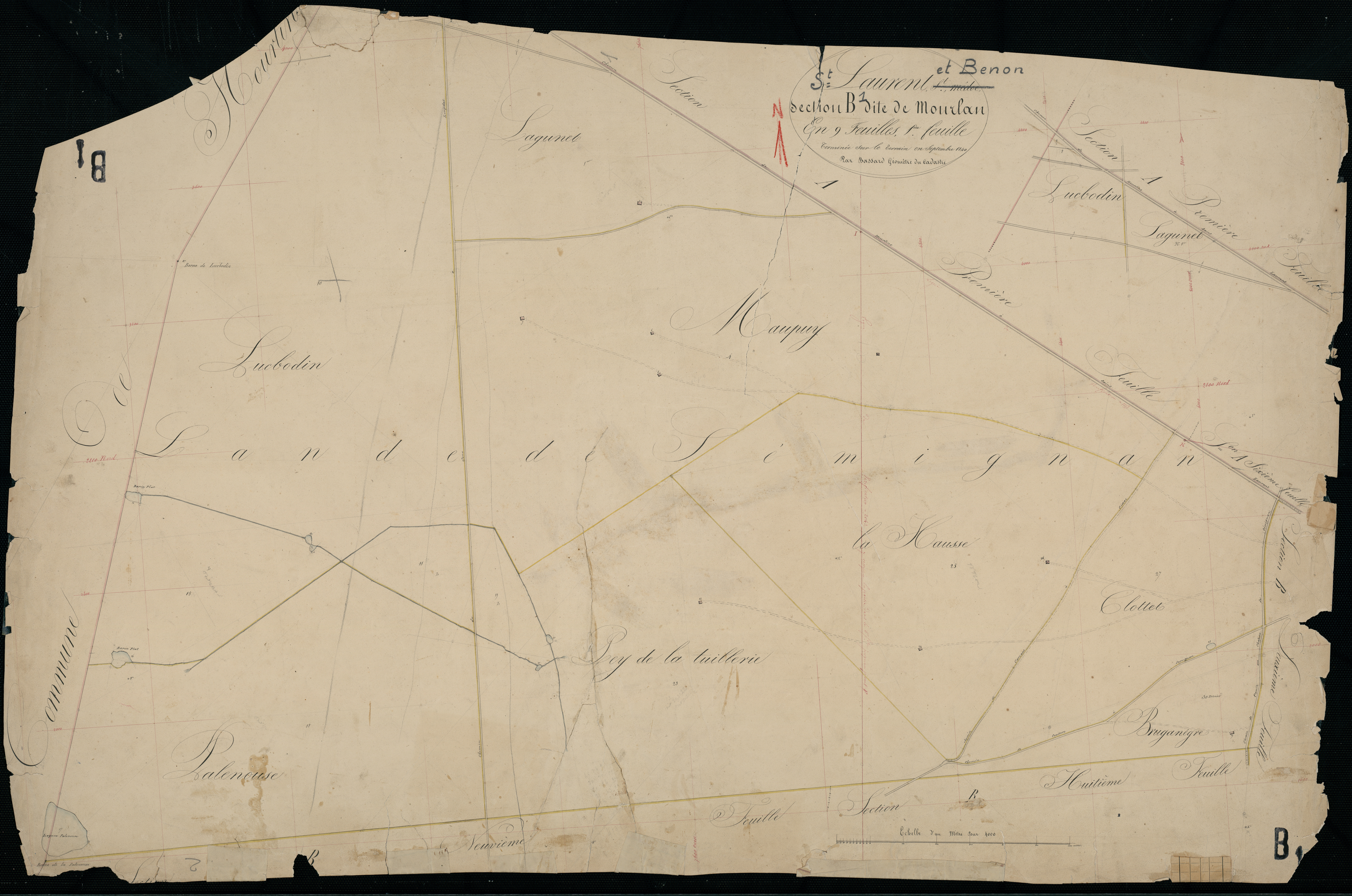 Saint-Laurent-Médoc - -Section B feuille 1 : Mourlan