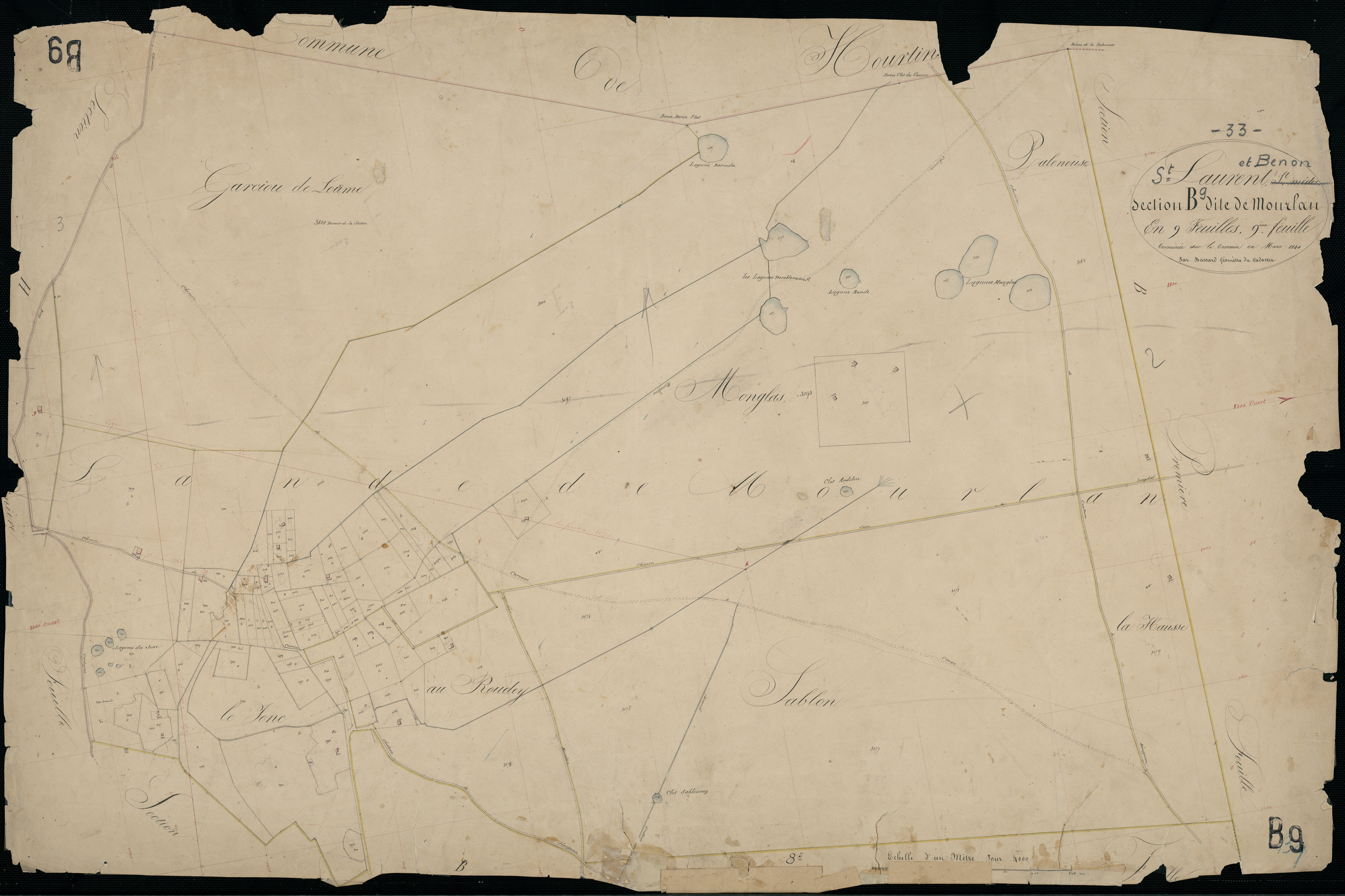 Saint-Laurent-Médoc - -Section B feuille 9 : Mourlan