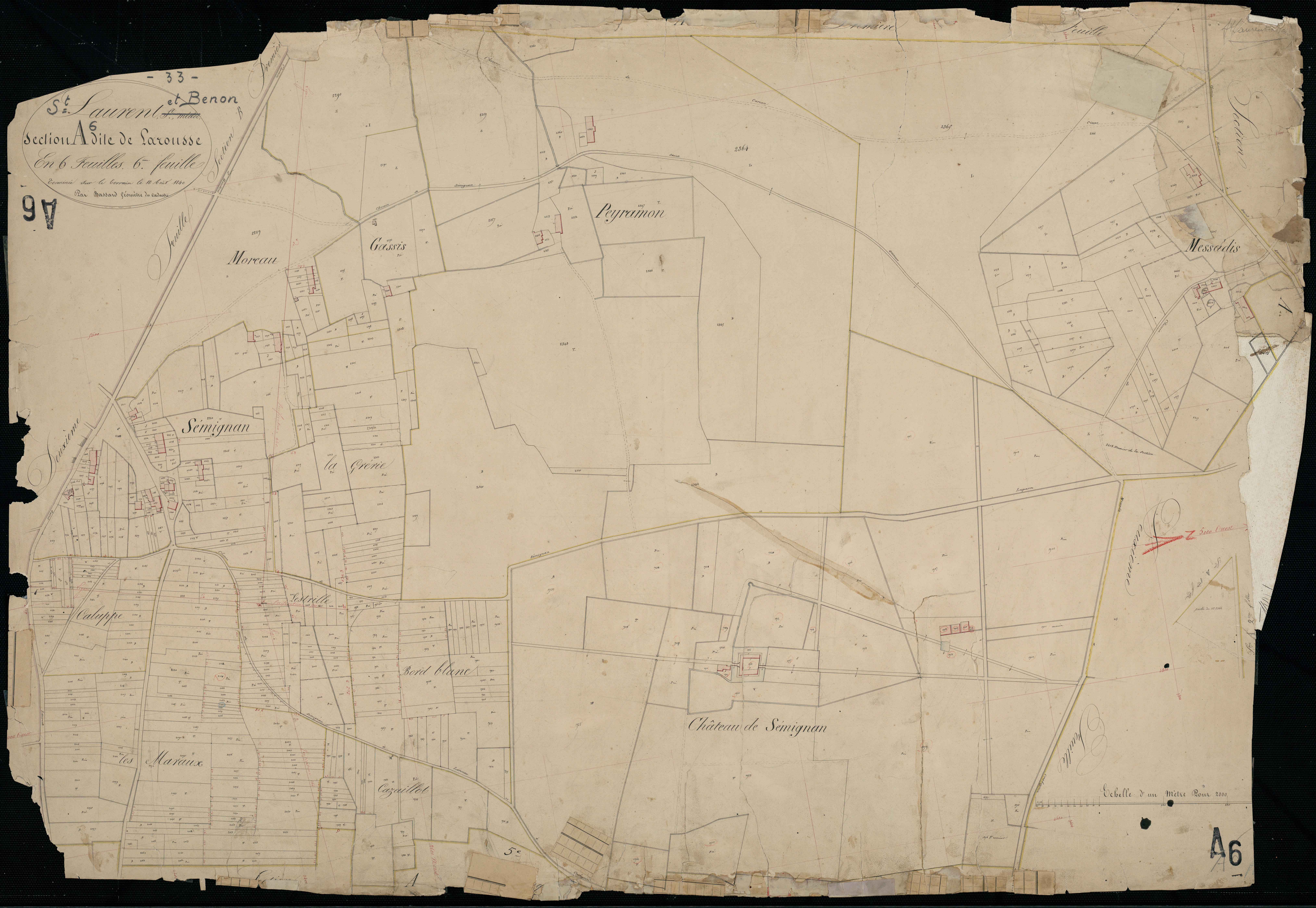 Saint-Laurent-Médoc - -Section A feuille 6 : Larousse