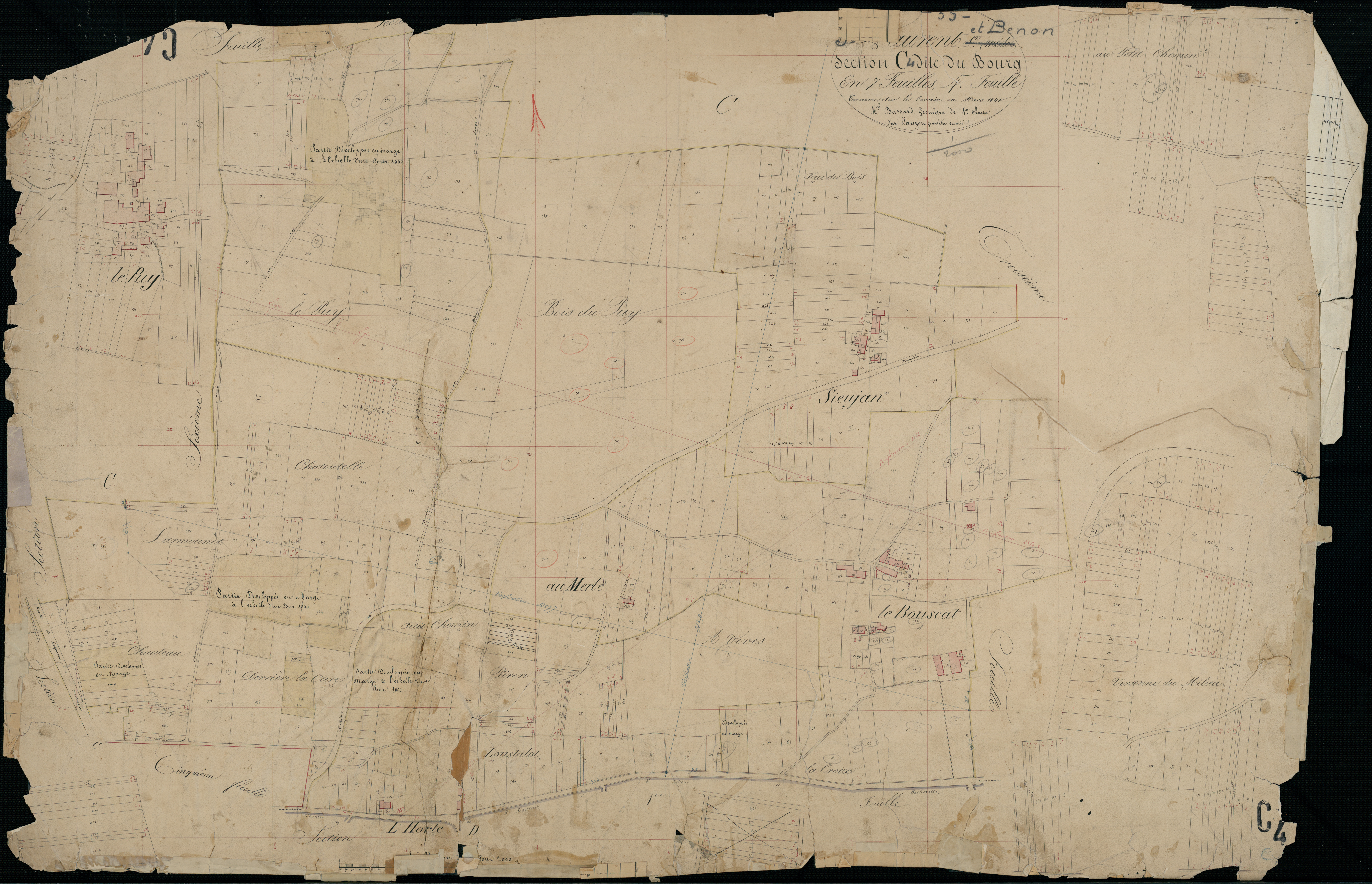 Saint-Laurent-Médoc - -Section C feuille 4 : Le Bourg