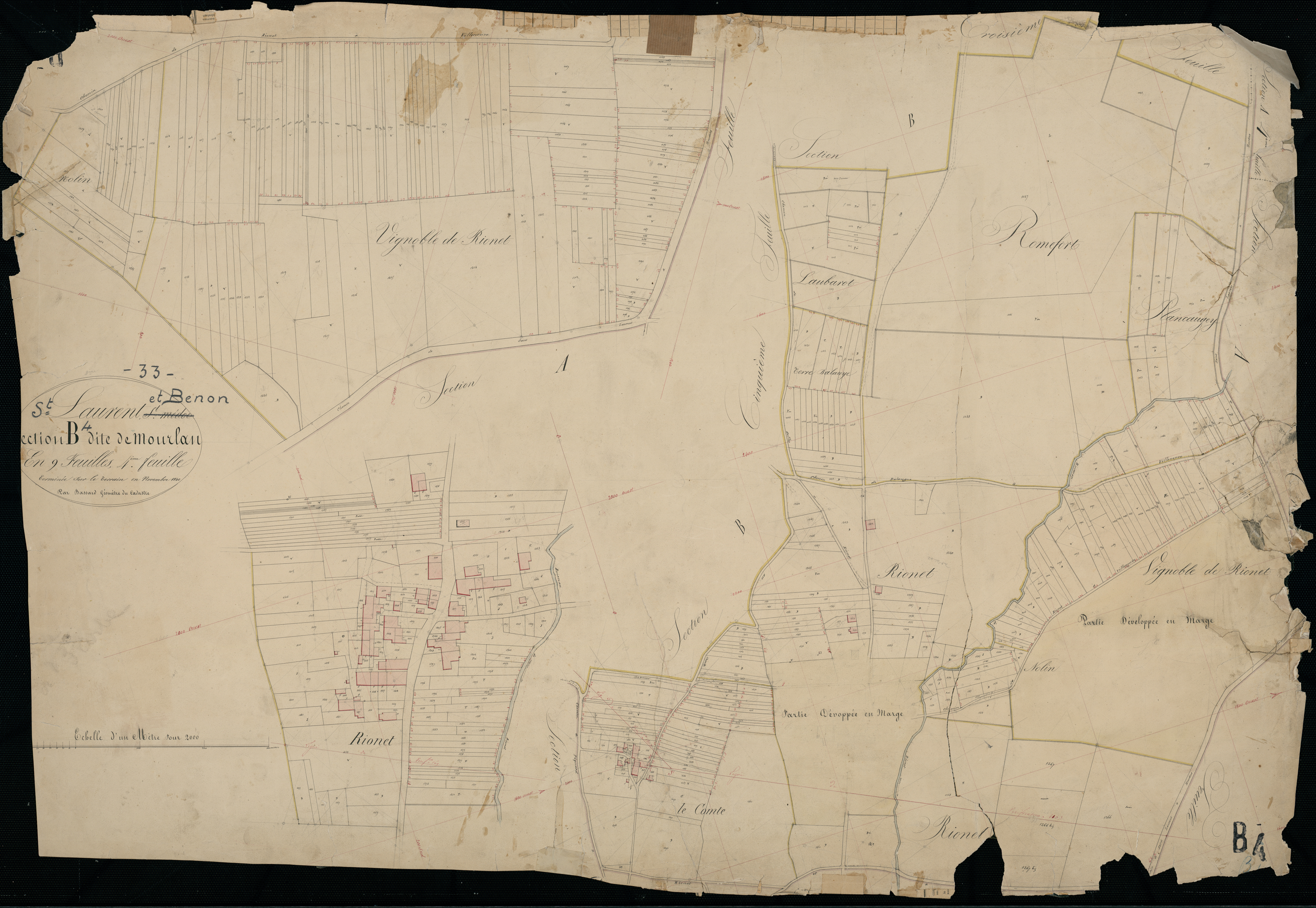 Saint-Laurent-Médoc - -Section B feuille 4 : Mourlan
