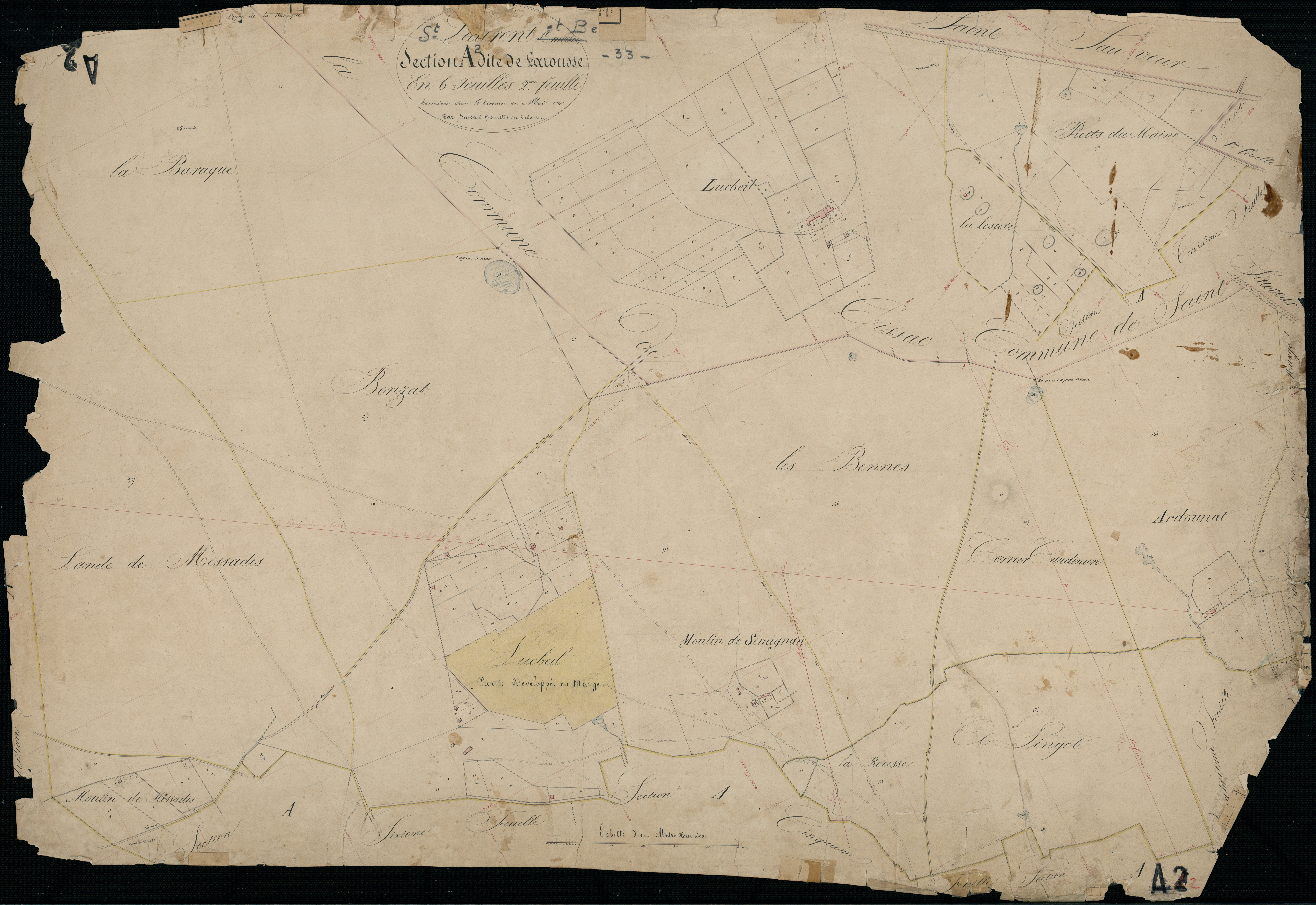 Saint-Laurent-Médoc - -Section A feuille 2 : Larousse