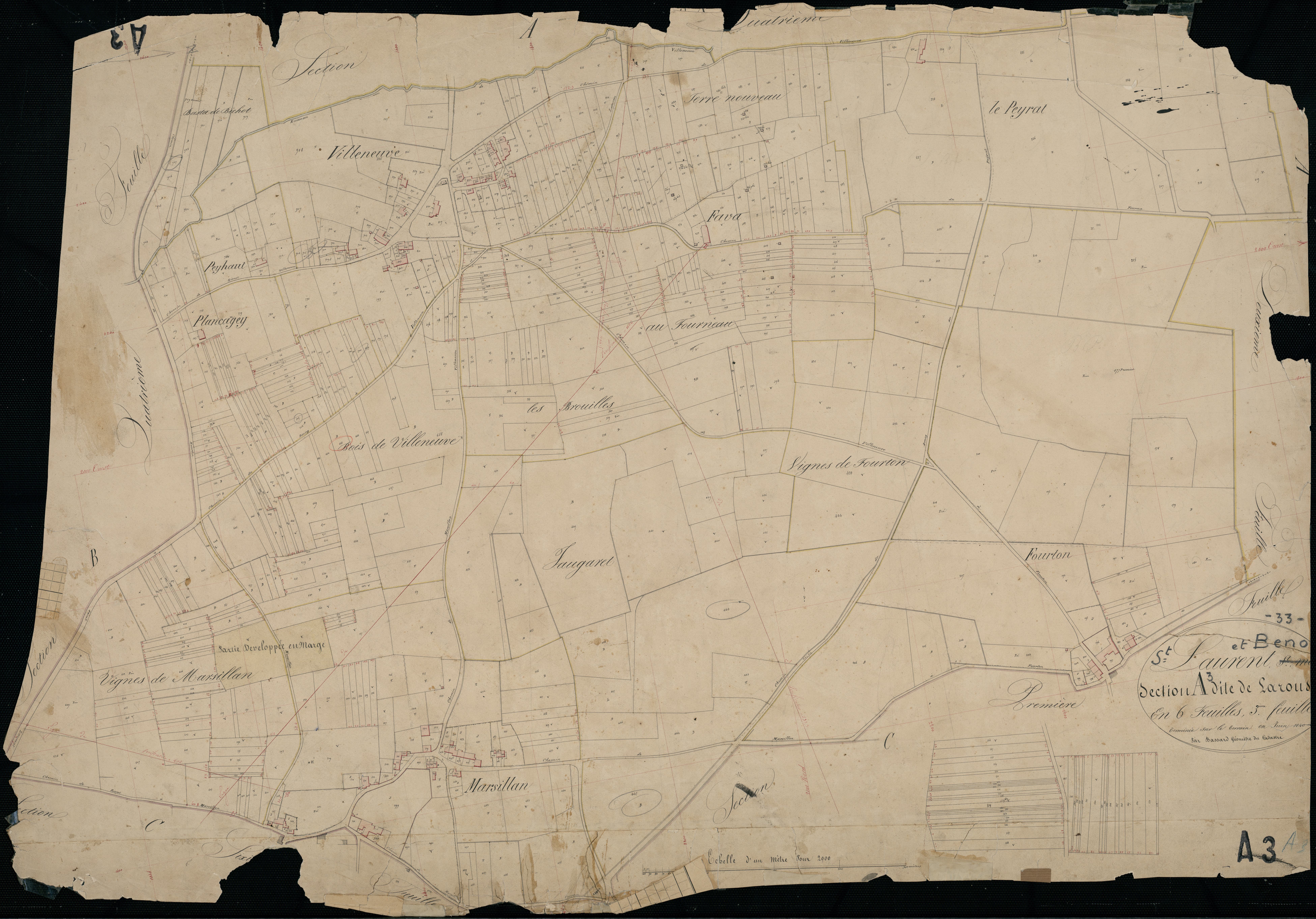Saint-Laurent-Médoc - -Section A feuille 3 : Larousse
