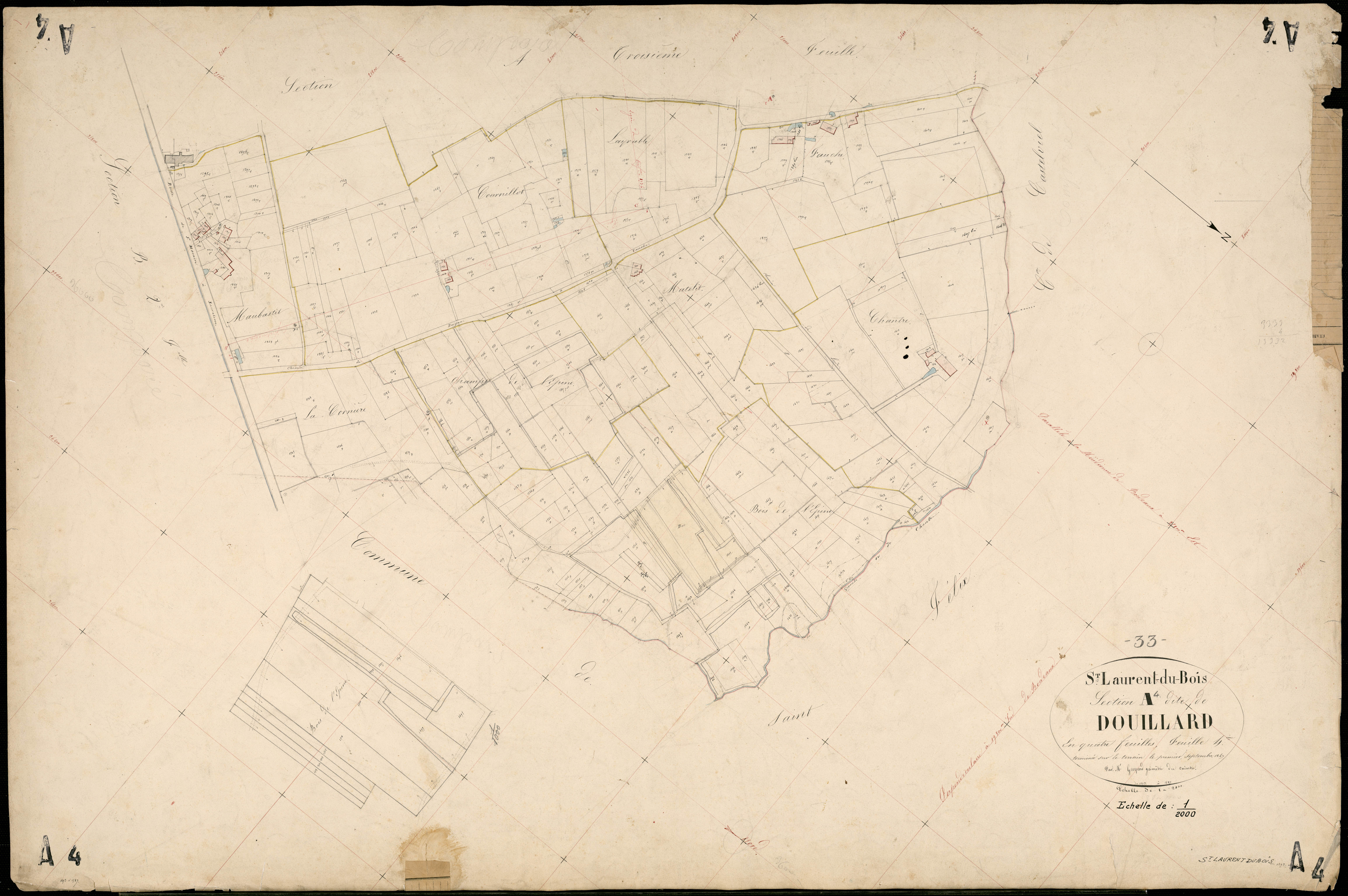 Saint-Laurent-du-Bois - -Section A feuille 4 : Douillard