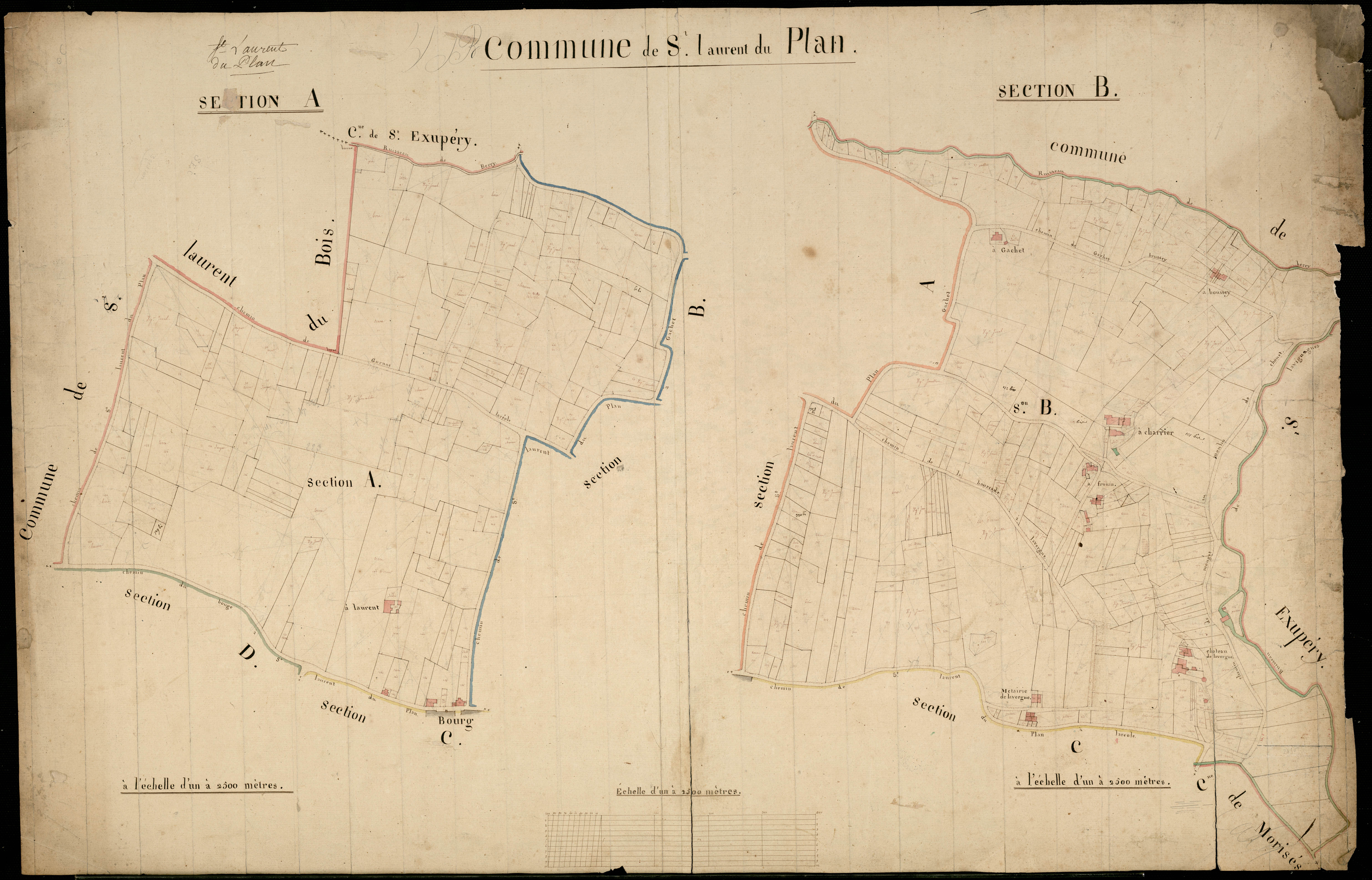 Saint-Laurent-du-Plan - -Sections A et B : non indiqué