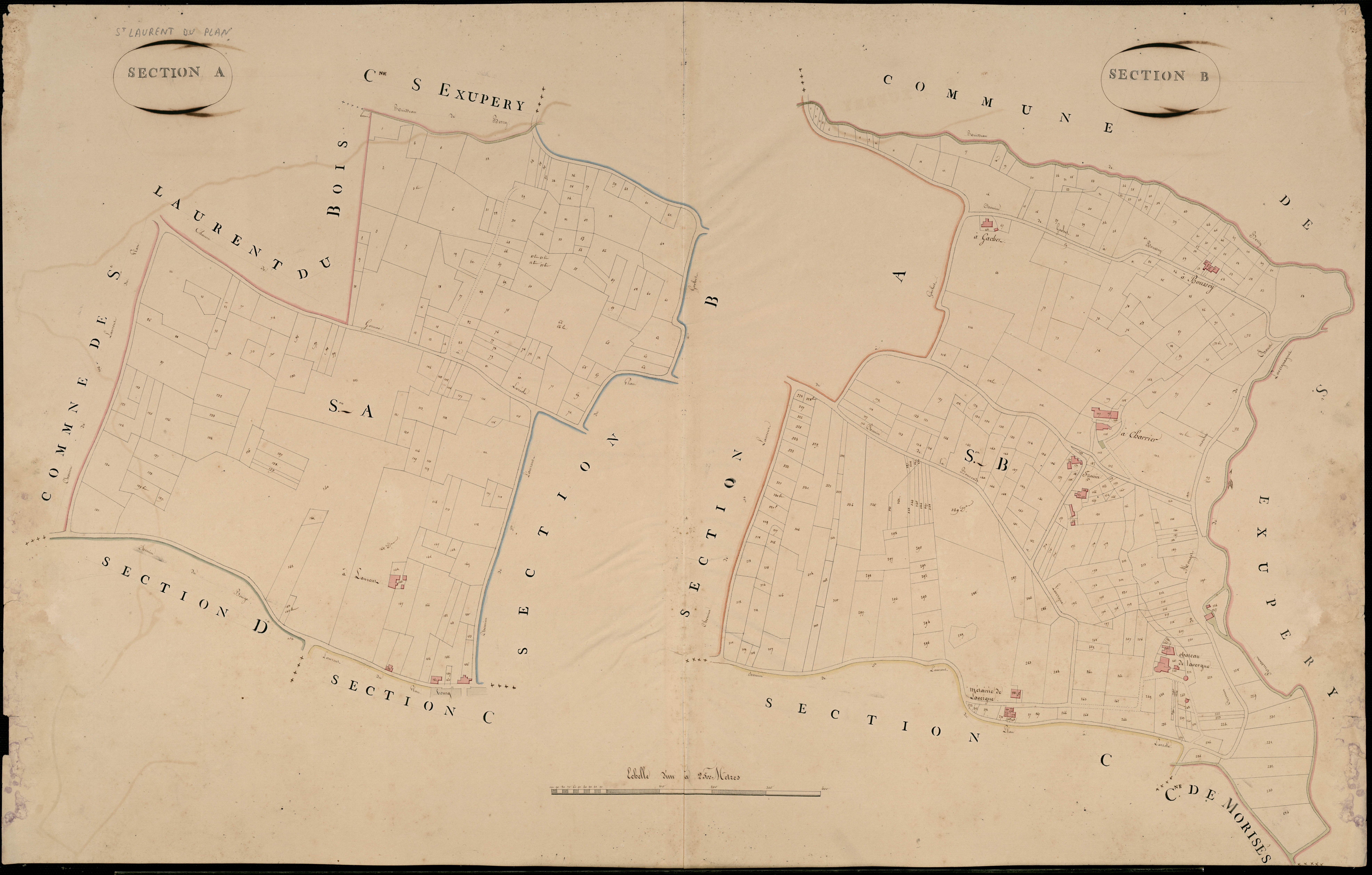Saint-Laurent-du-Plan - -Sections A et B : non indiqué