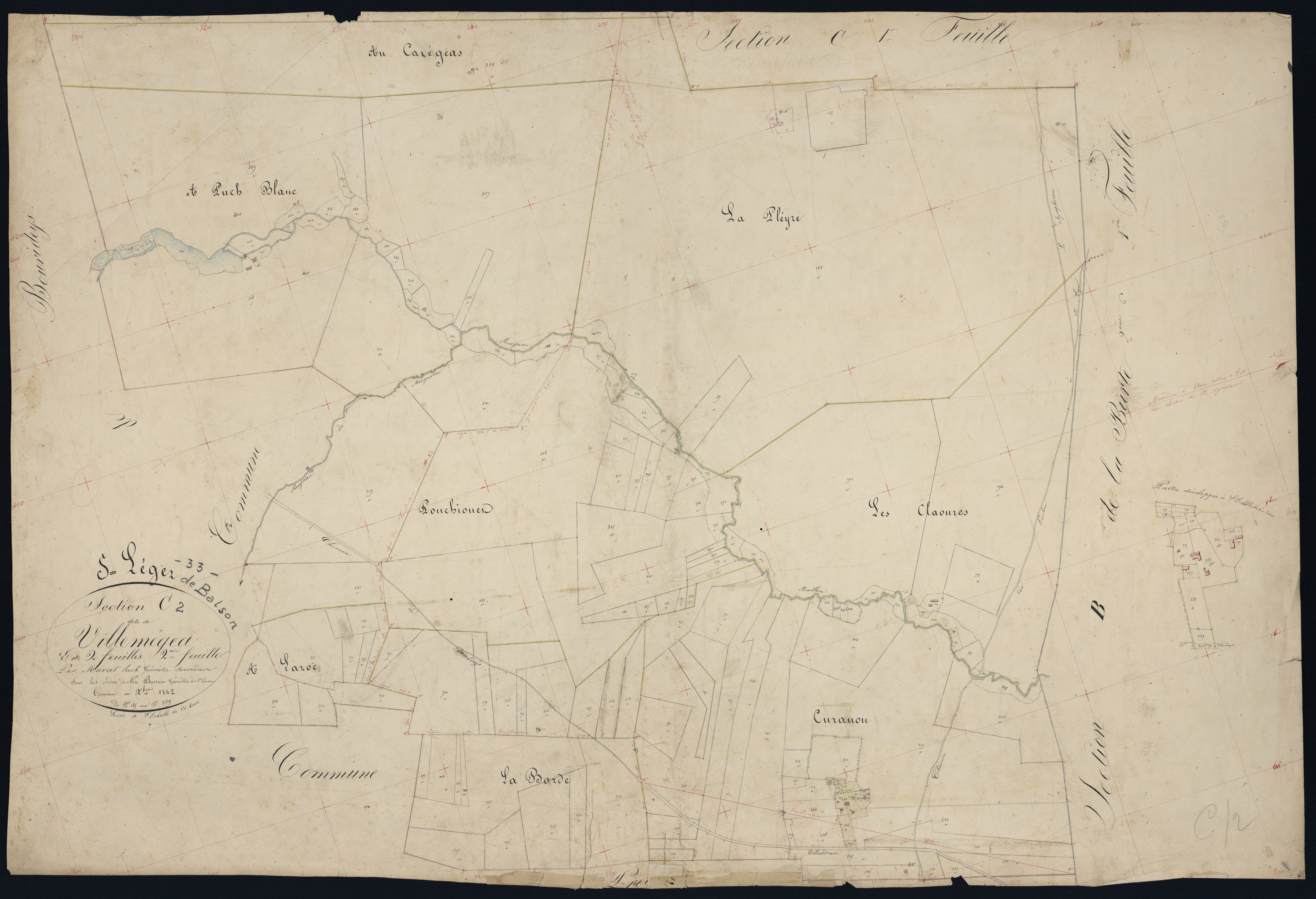 Saint-Léger-de-Balson - -Section C feuille 2 : Villemegea