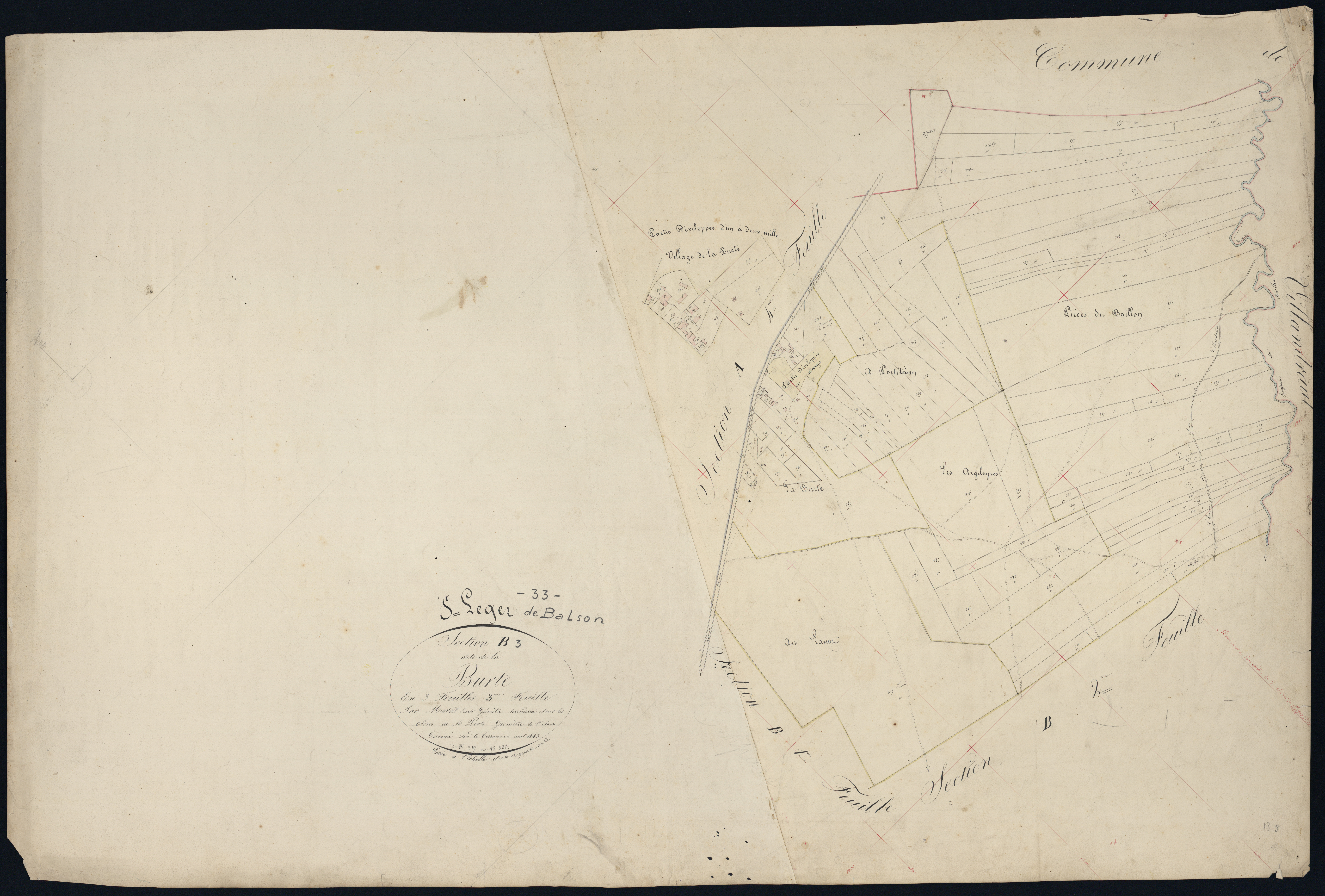 Saint-Léger-de-Balson - -Section B feuille 3 : La Burte