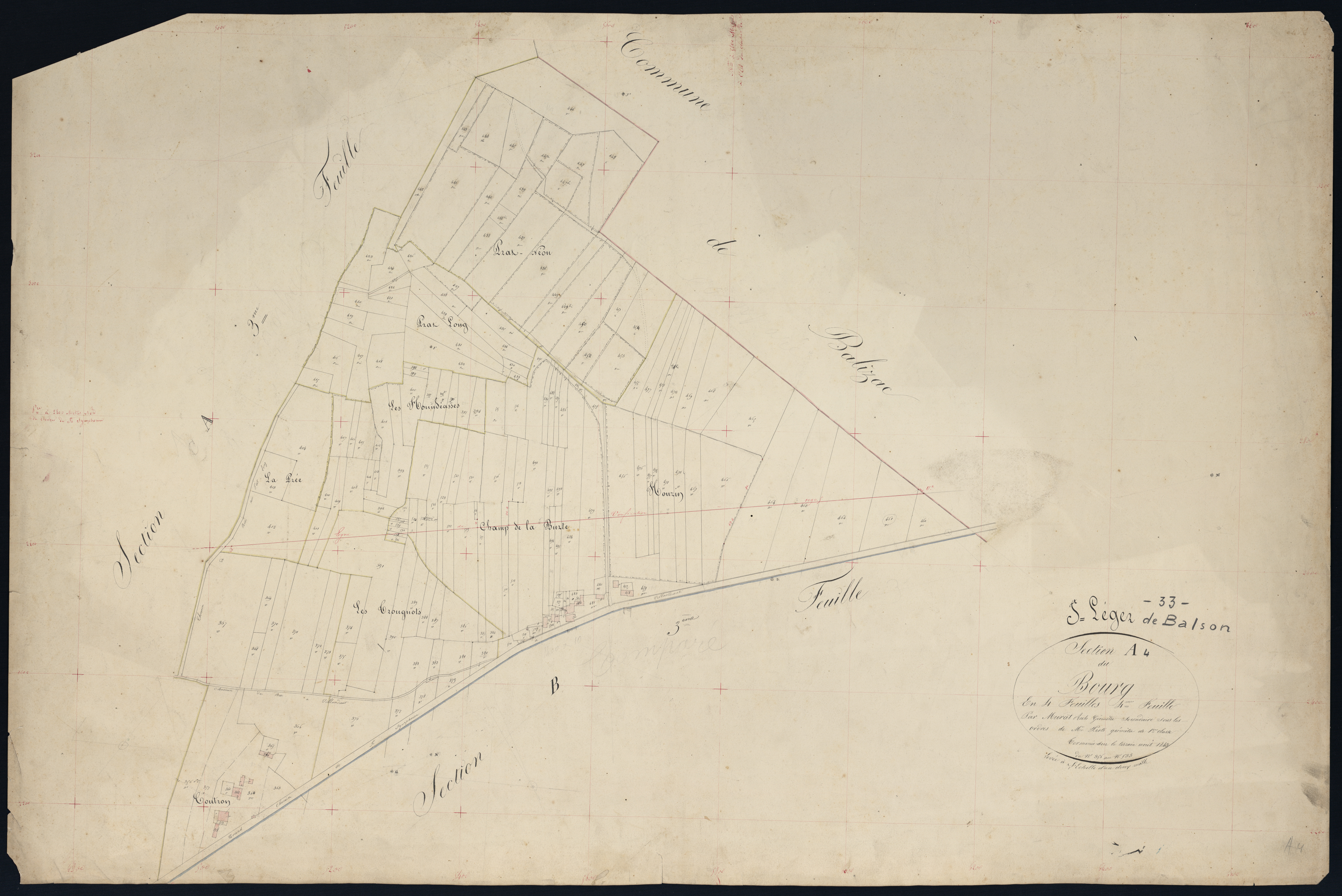 Saint-Léger-de-Balson - -Section A feuille 4 : Le Bourg