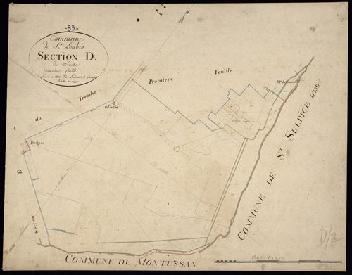 Saint-Loubès - -Section D feuille 2 : Le Treuche