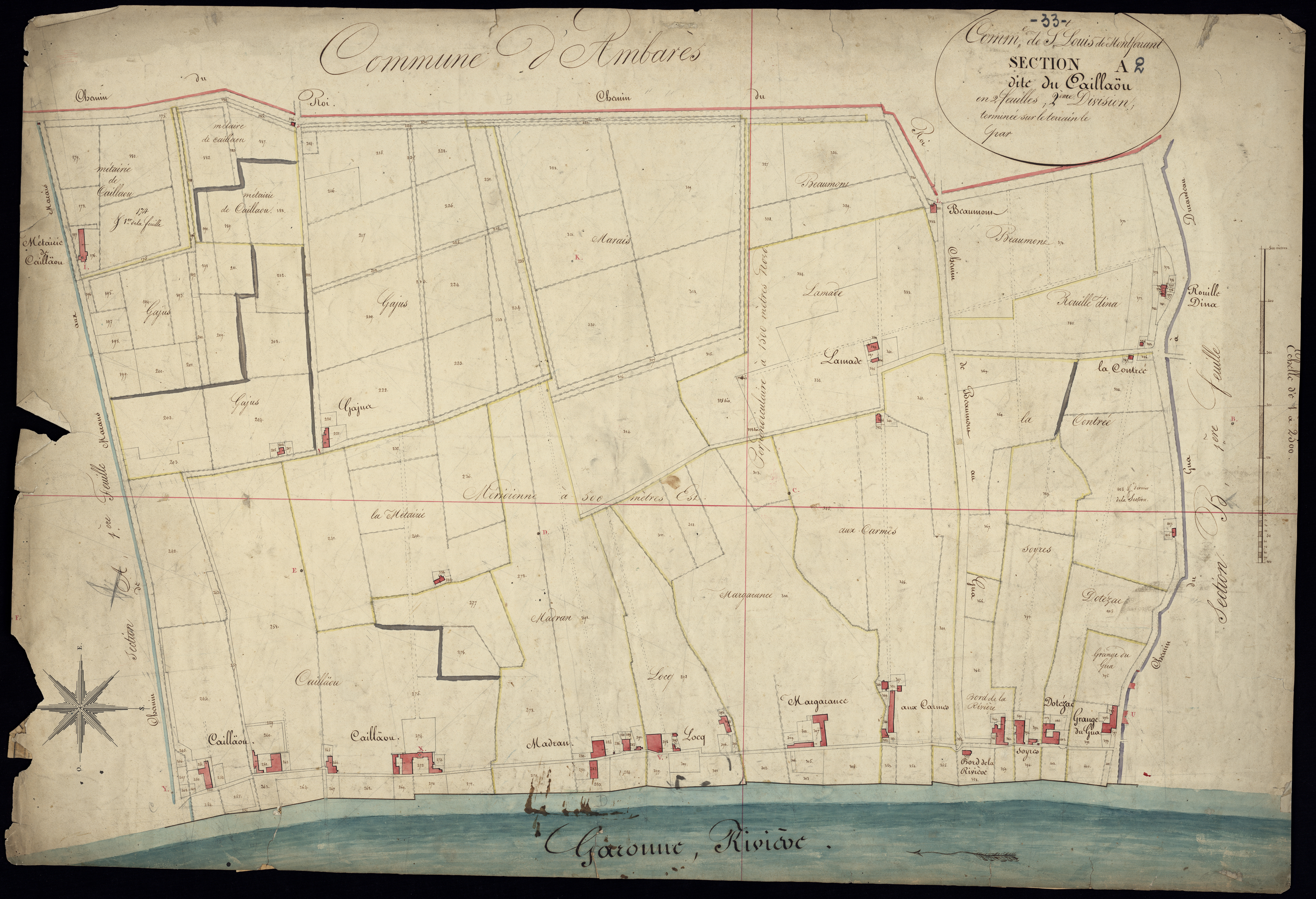Saint-Louis-de-Montferrand - -Section A feuille 2 : Caillaou