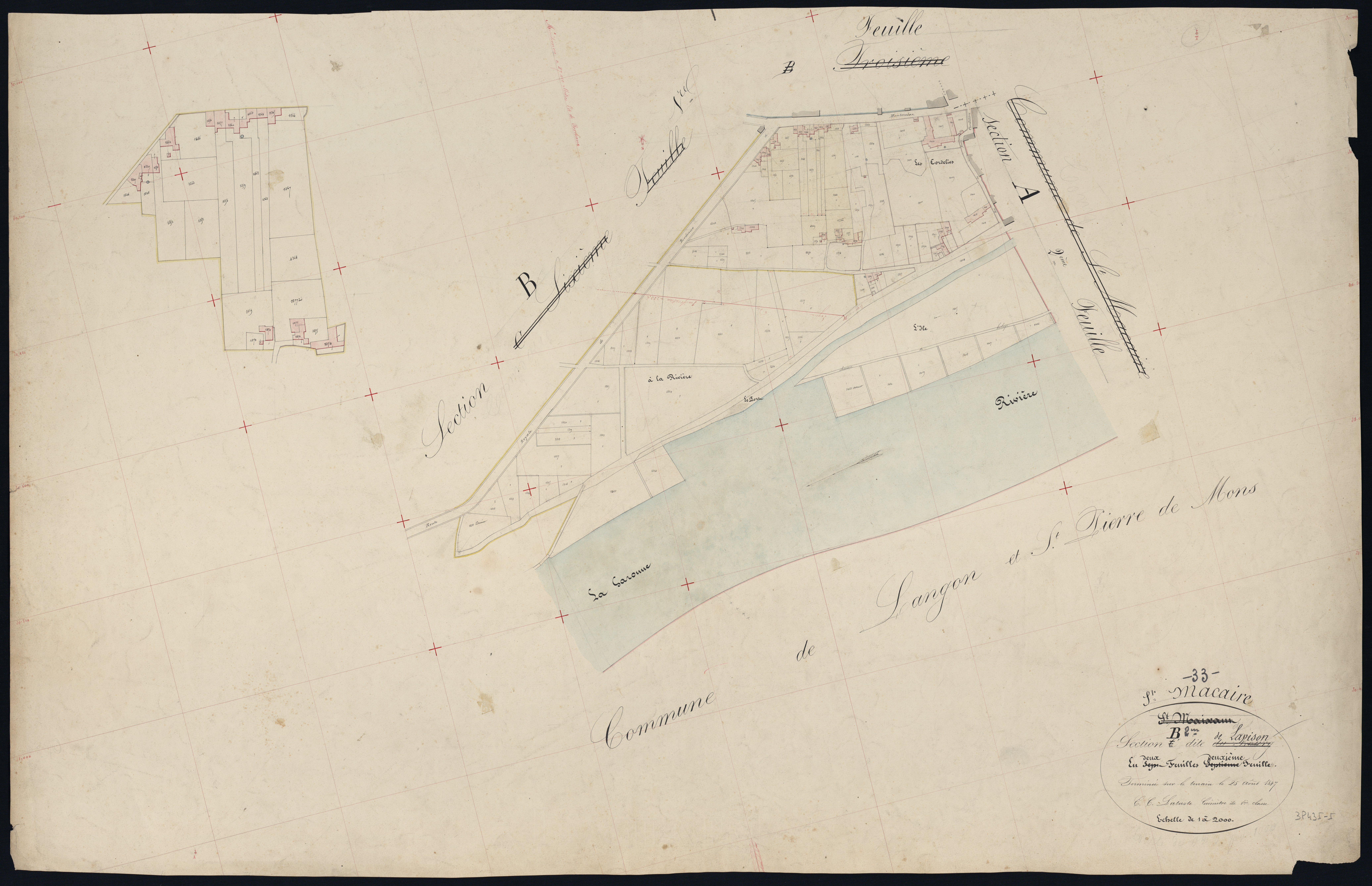 Saint-Macaire - -Section B feuille 2 : Lavison