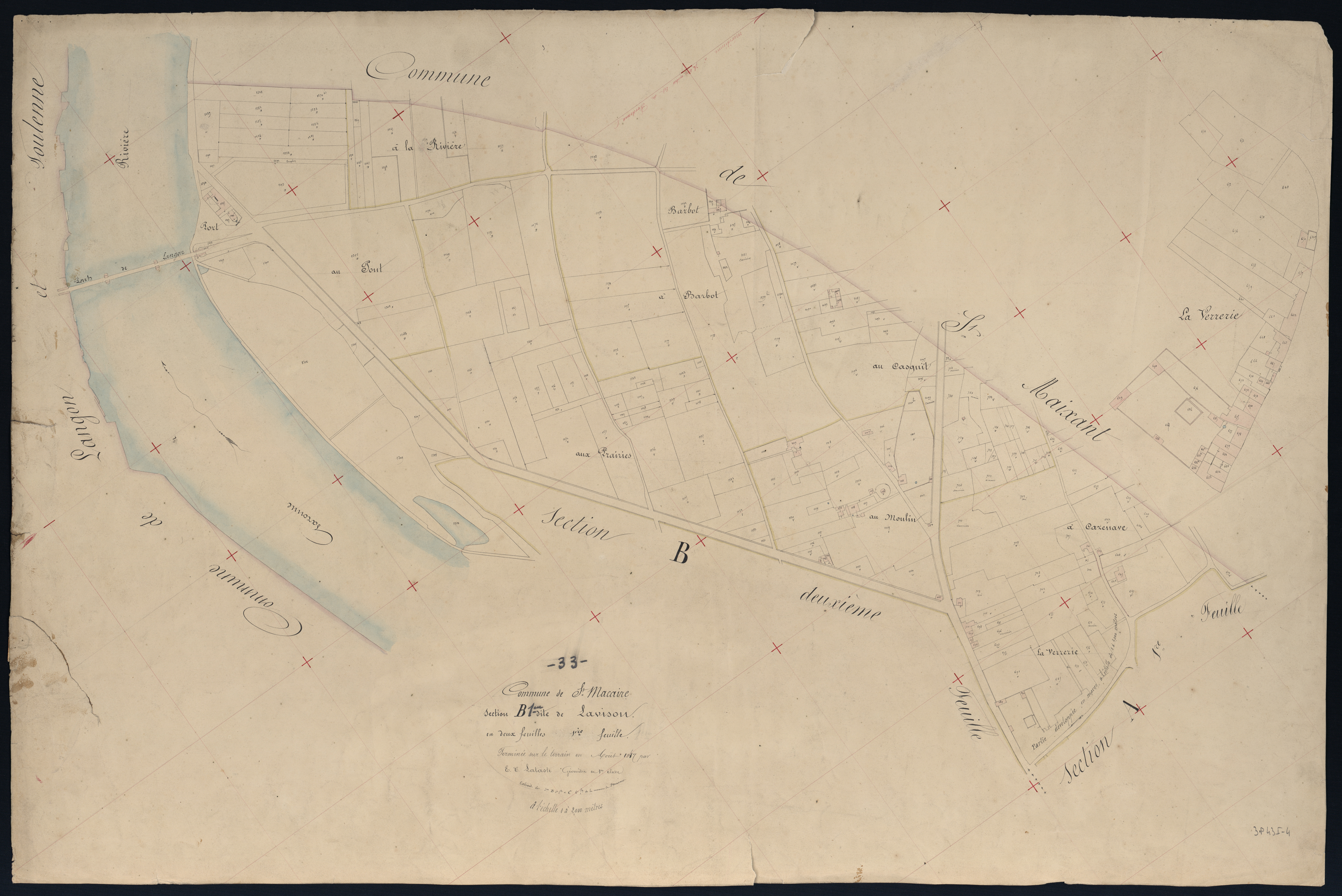 Saint-Macaire - -Section B feuille 1 : Lavison