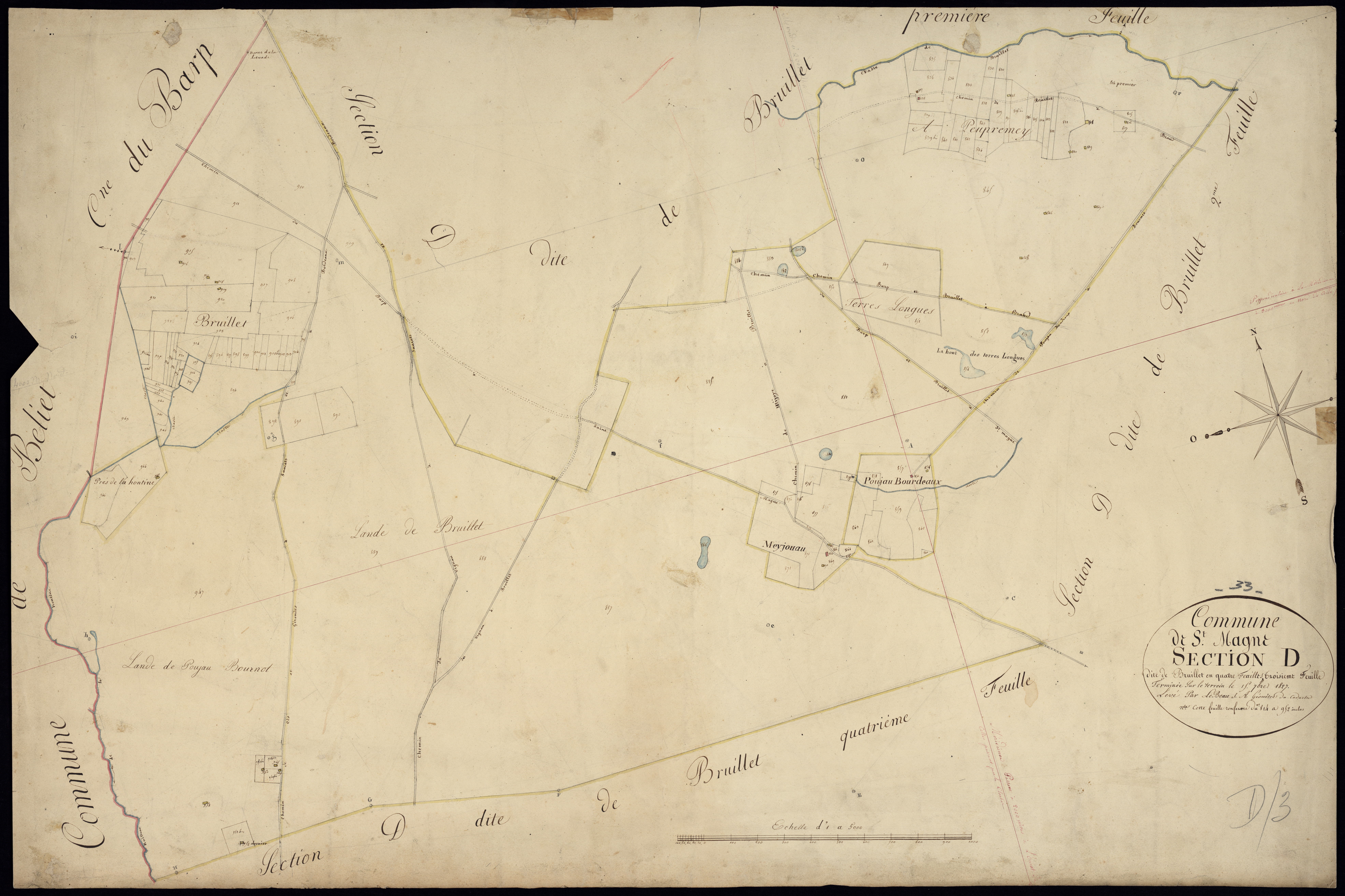 Saint-Magne - -Section D feuille 3 : Bruillet