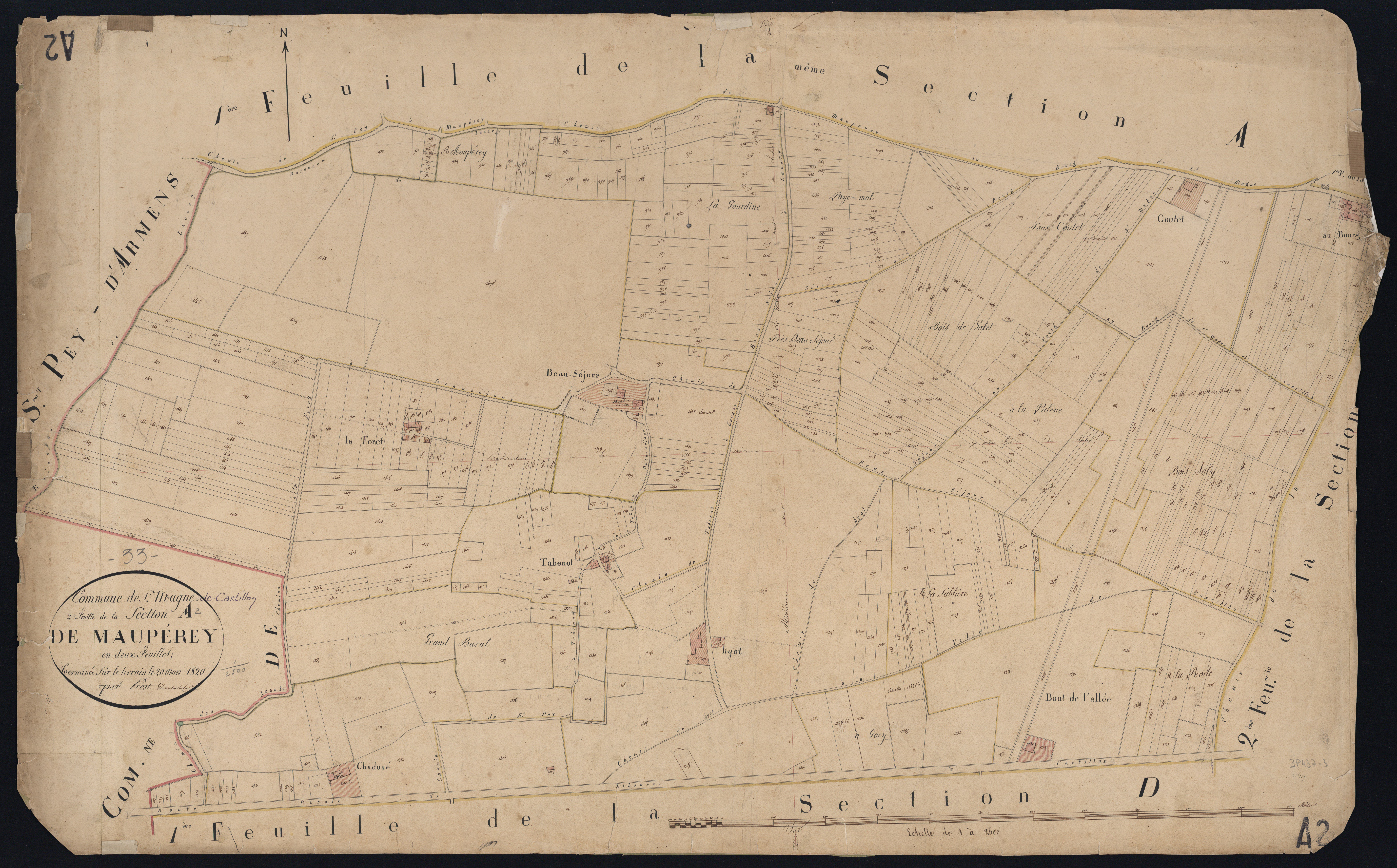 Saint-Magne - -Section A feuille 2 : Mauperey