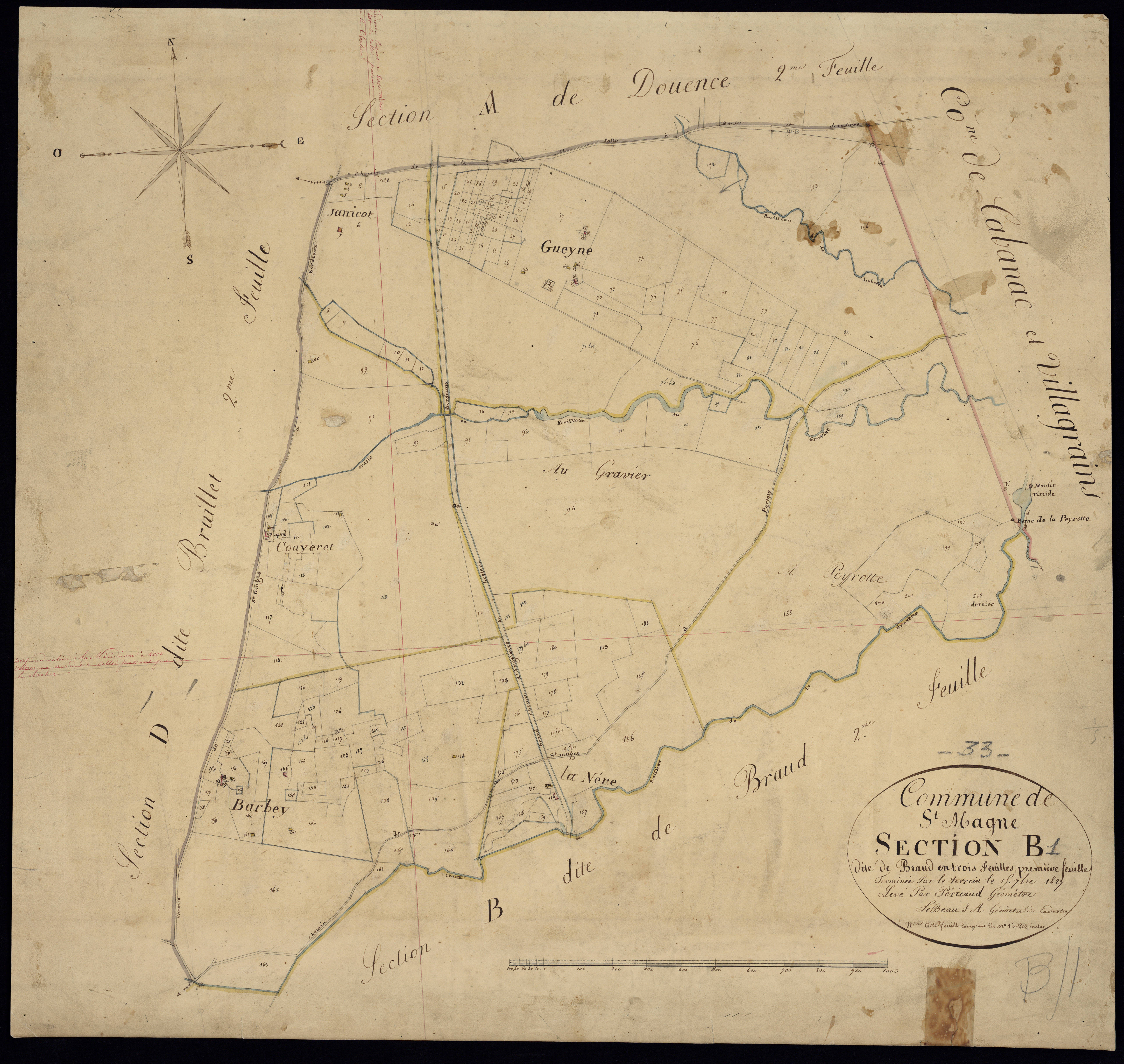 Saint-Magne - -Section B feuille 1 : Braud