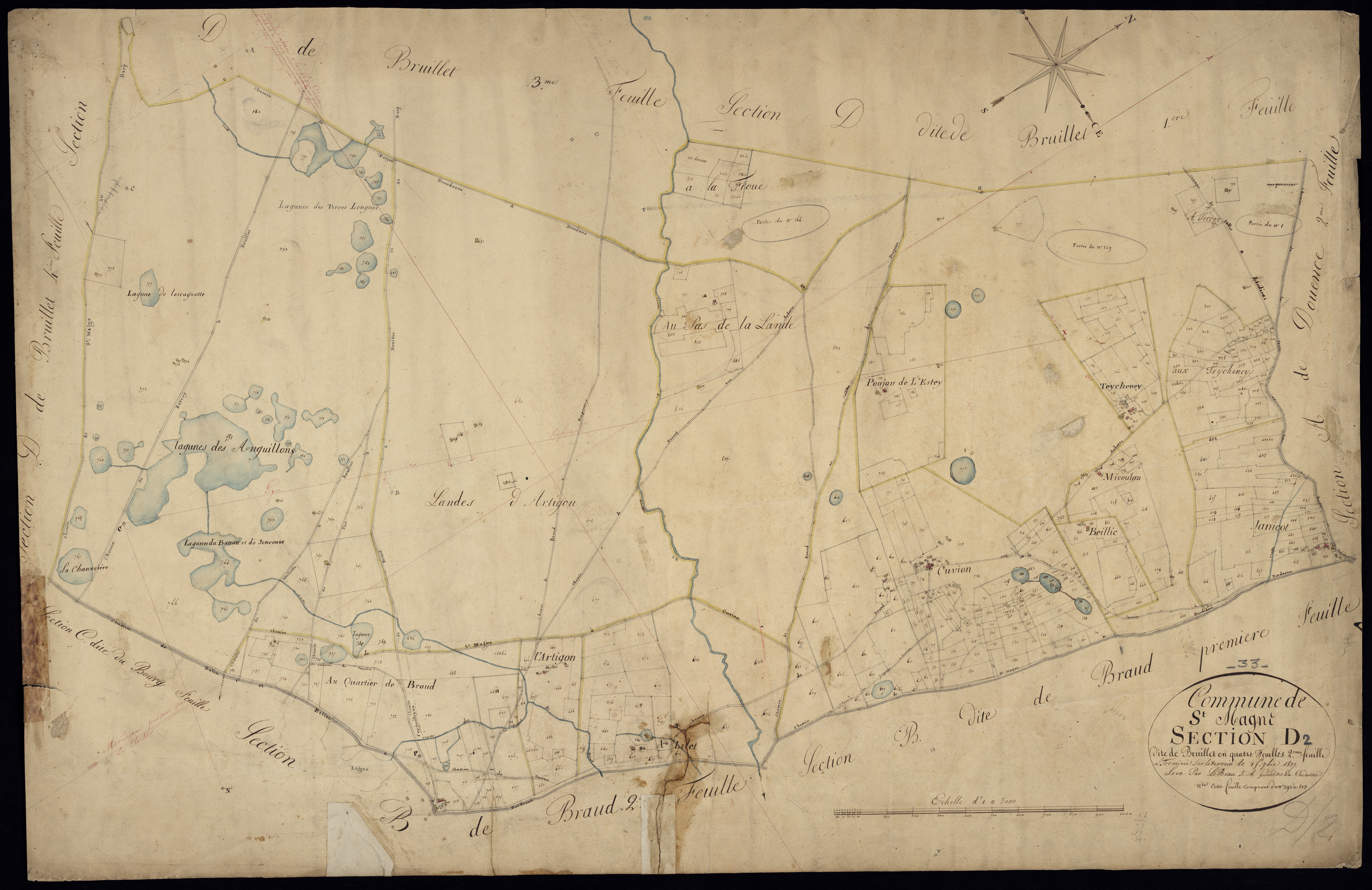 Saint-Magne - -Section D feuille 2 : Bruillet