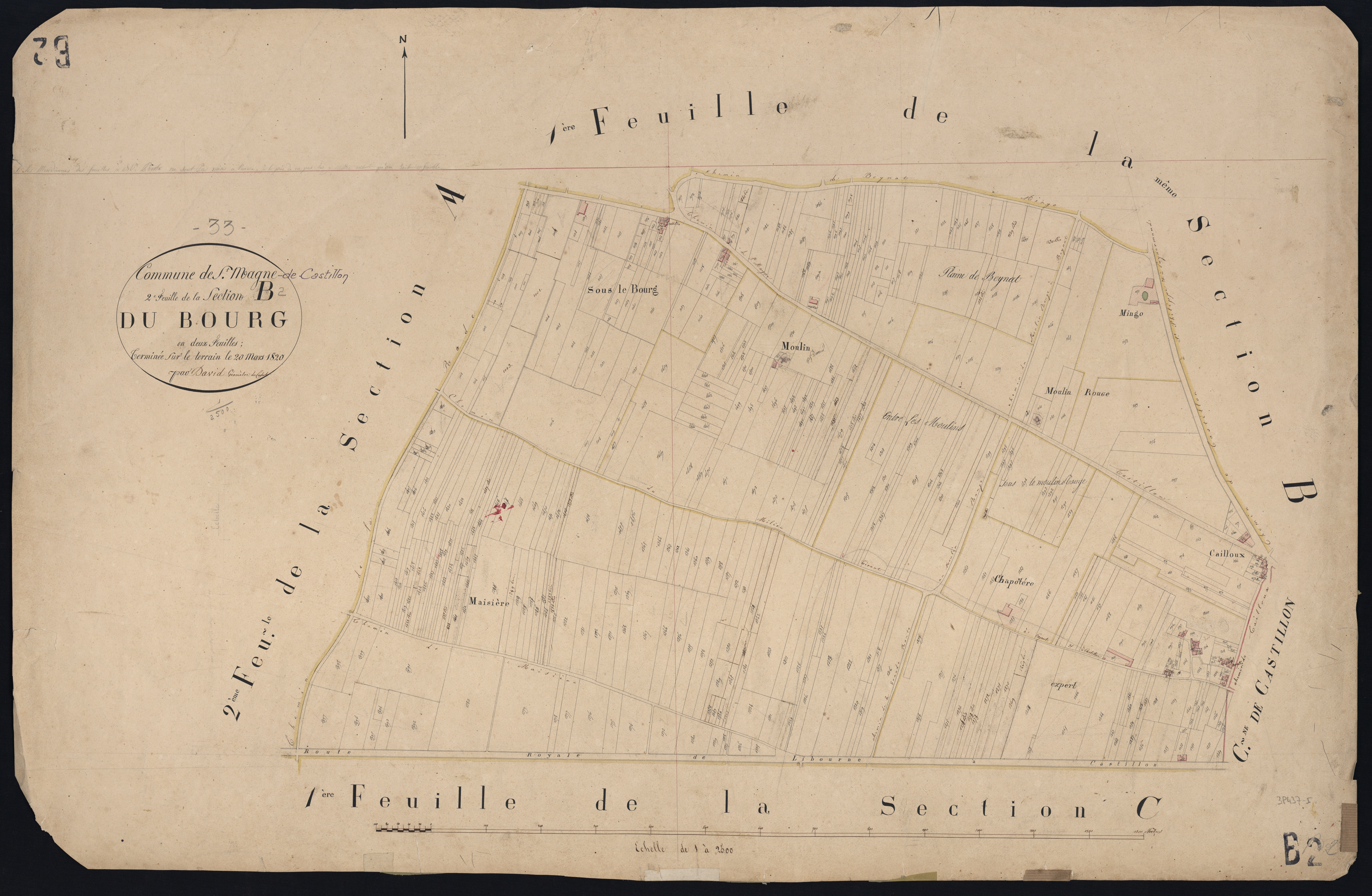 Saint-Magne - -Section B feuille 2 : Le Bourg