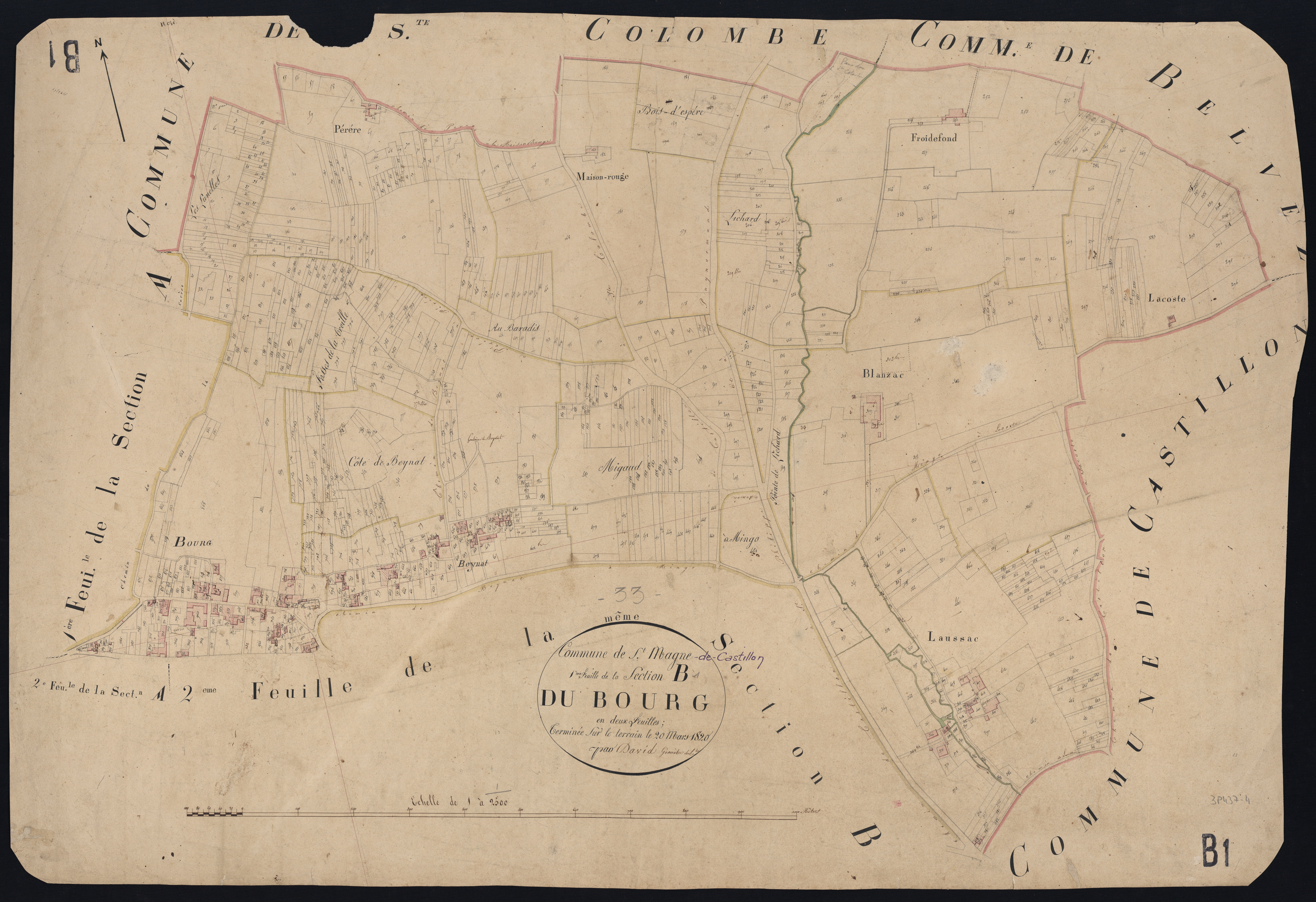 Saint-Magne - -Section B feuille 1 : Le Bourg