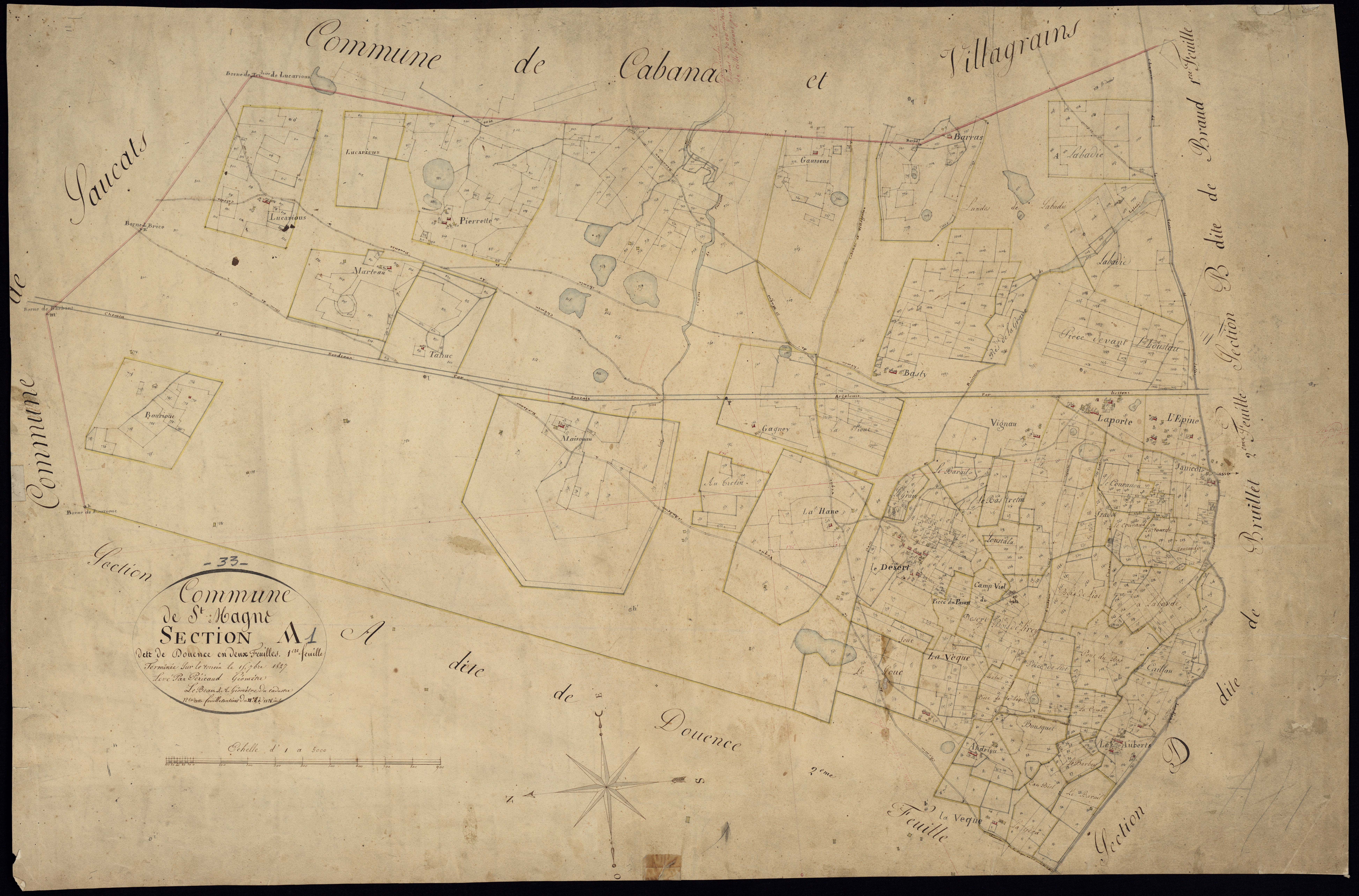 Saint-Magne - -Section A feuille 1 : Douence