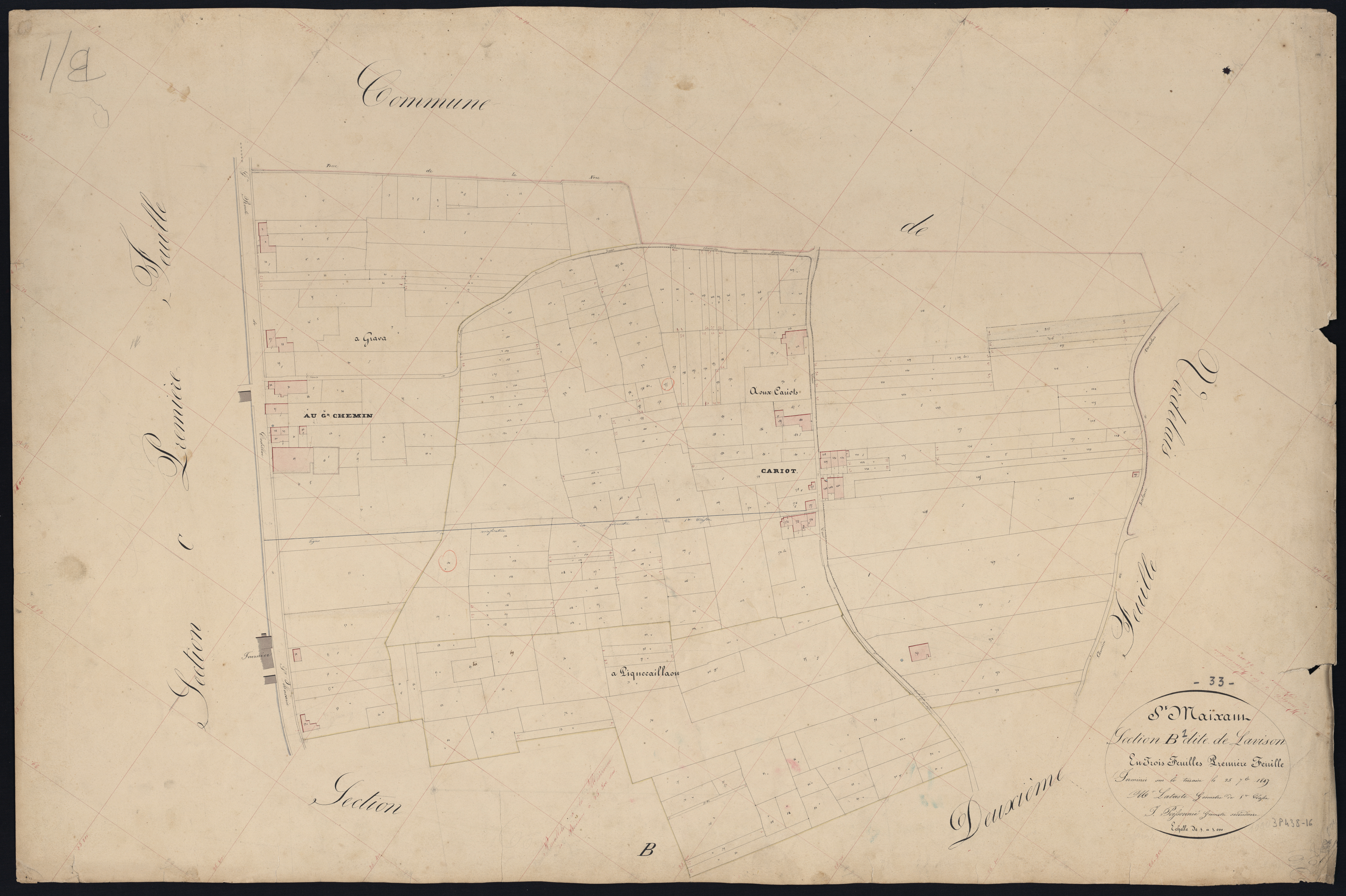Saint-Maixant - -Section B feuille 1 : Lavison