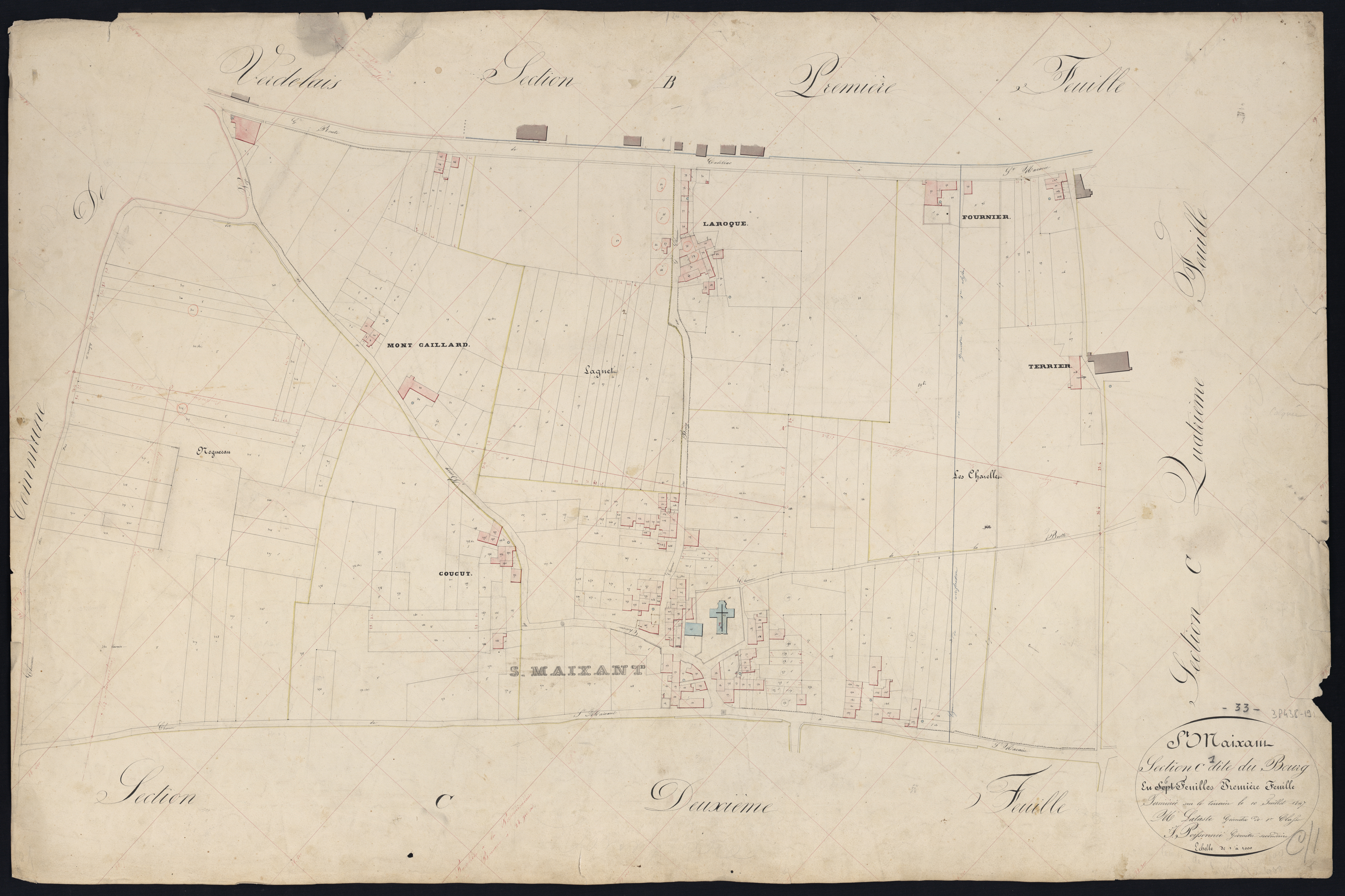 Saint-Maixant - -Section C feuille 1 : Le Bourg