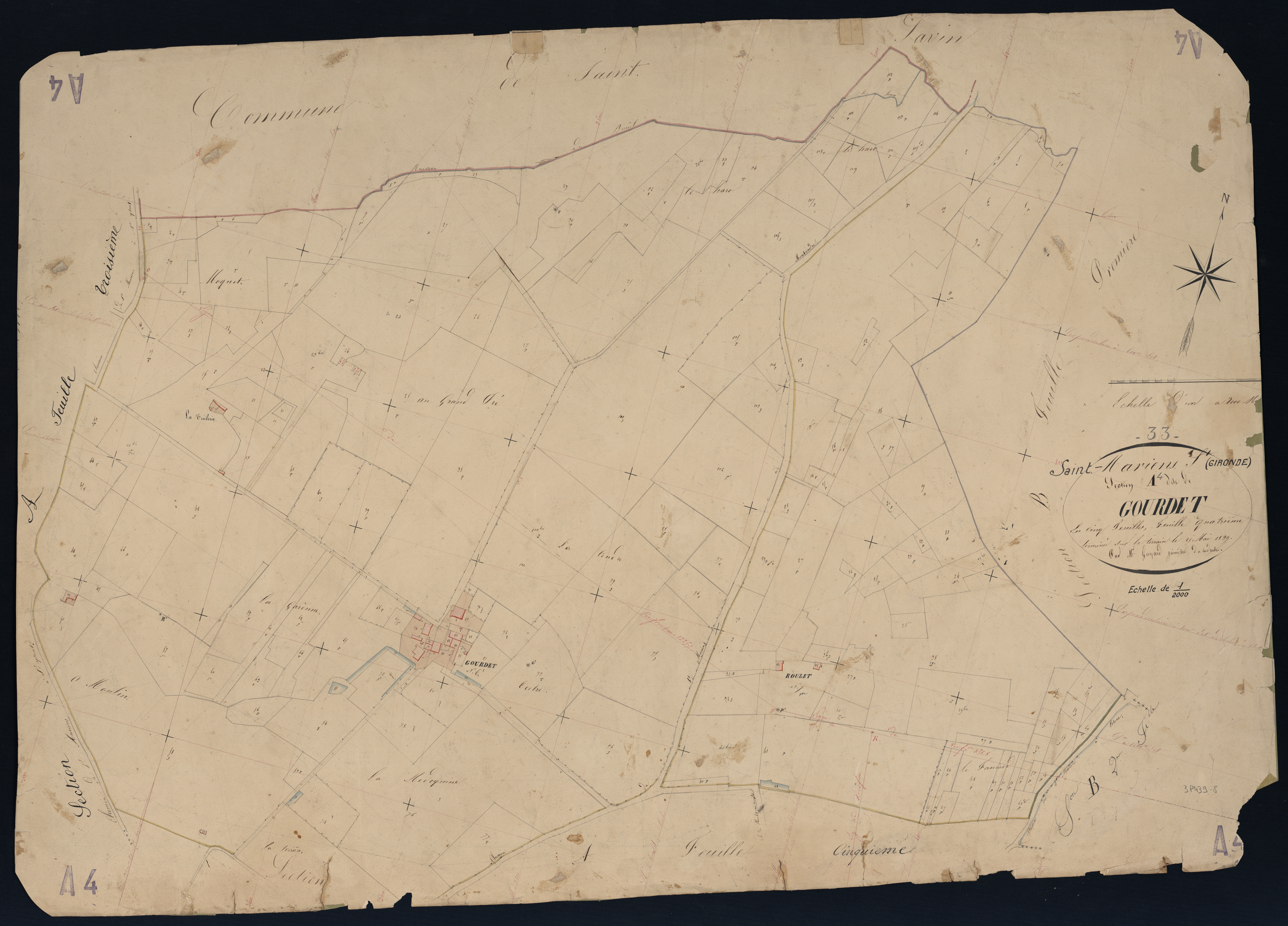 Saint-Mariens - -Section A feuille 4 : Gourdet