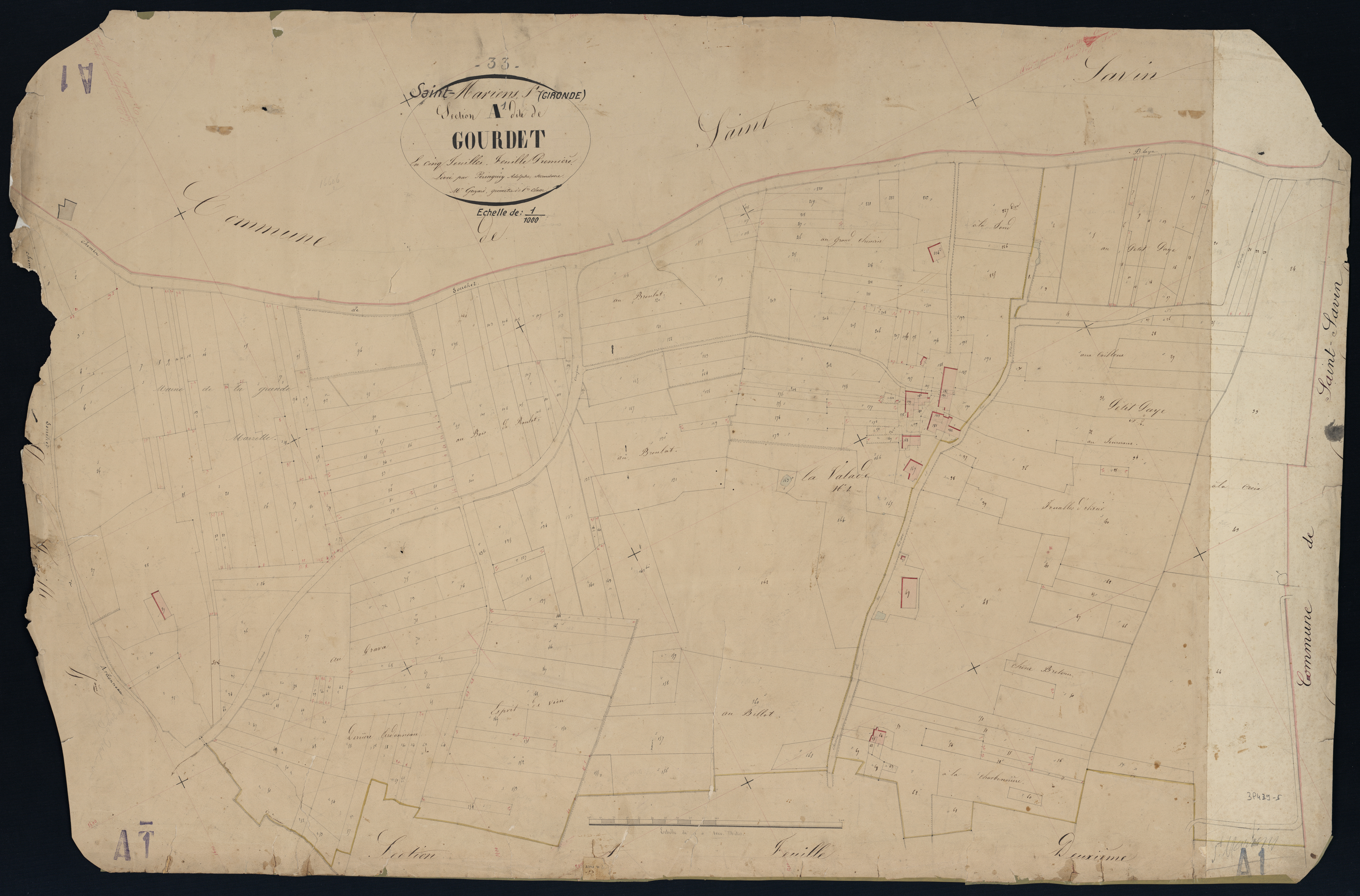 Saint-Mariens - -Section A feuille 1 : Gourdet
