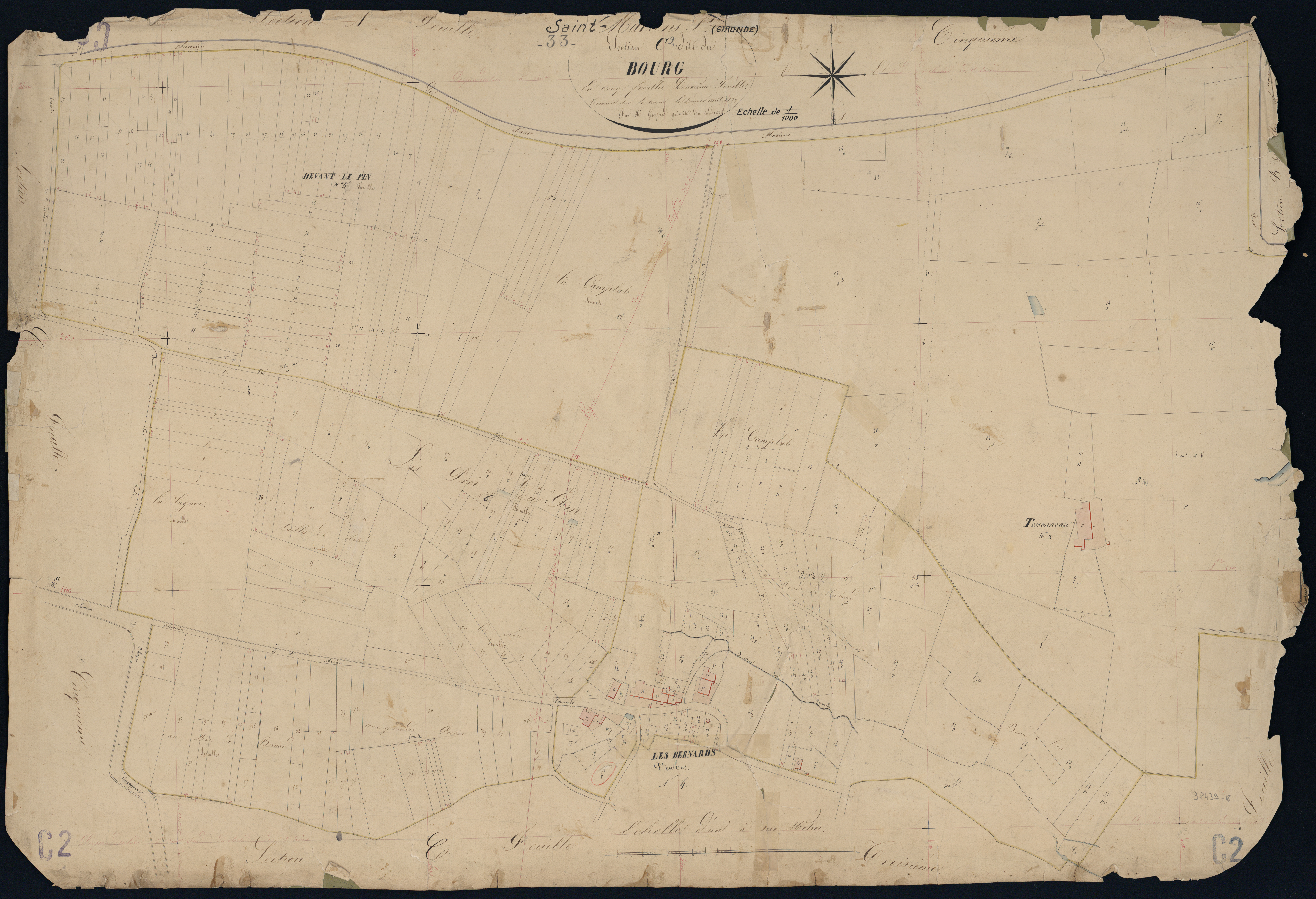 Saint-Mariens - -Section C feuille 2 : Le Bourg
