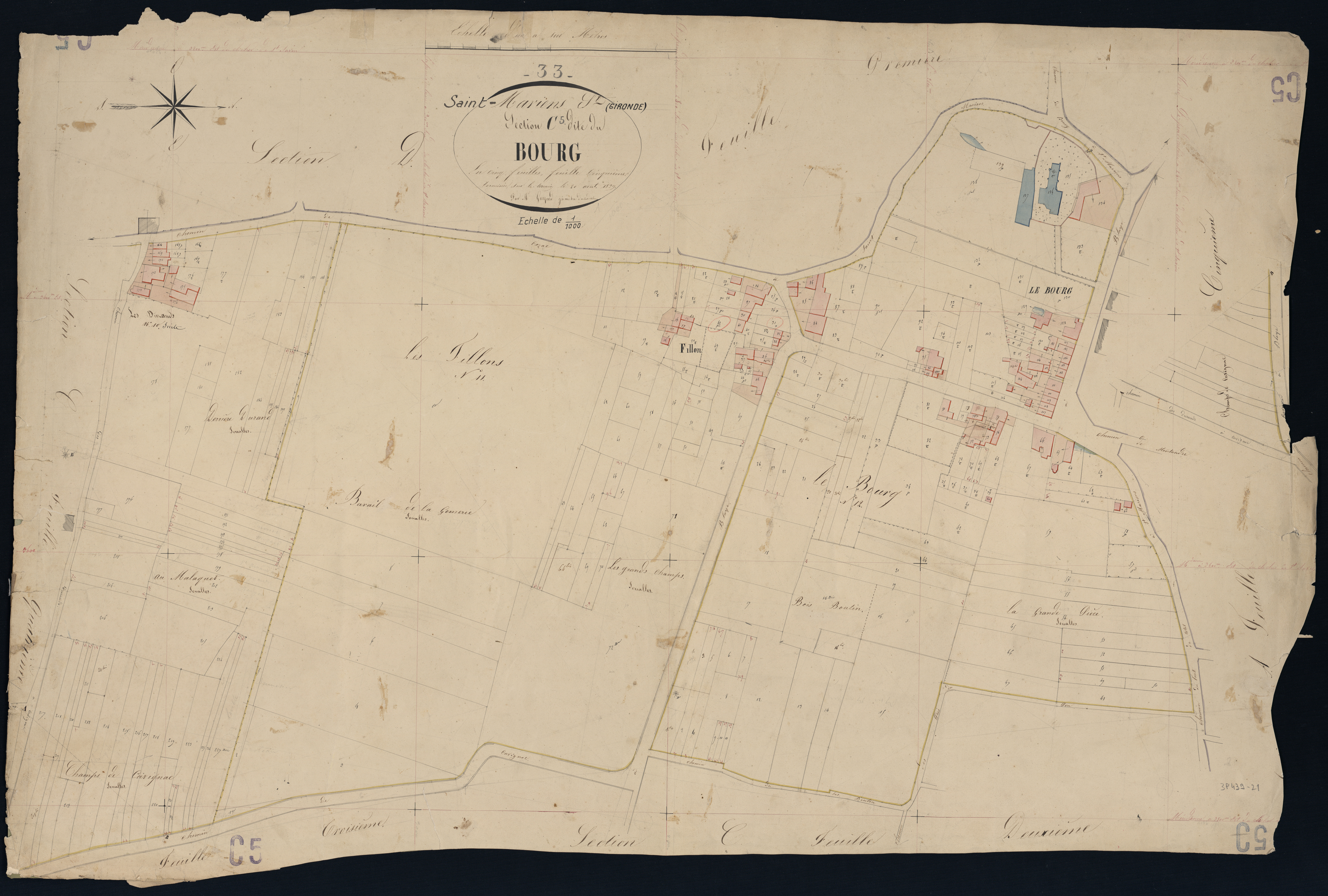 Saint-Mariens - -Section C feuille 5 : Le Bourg