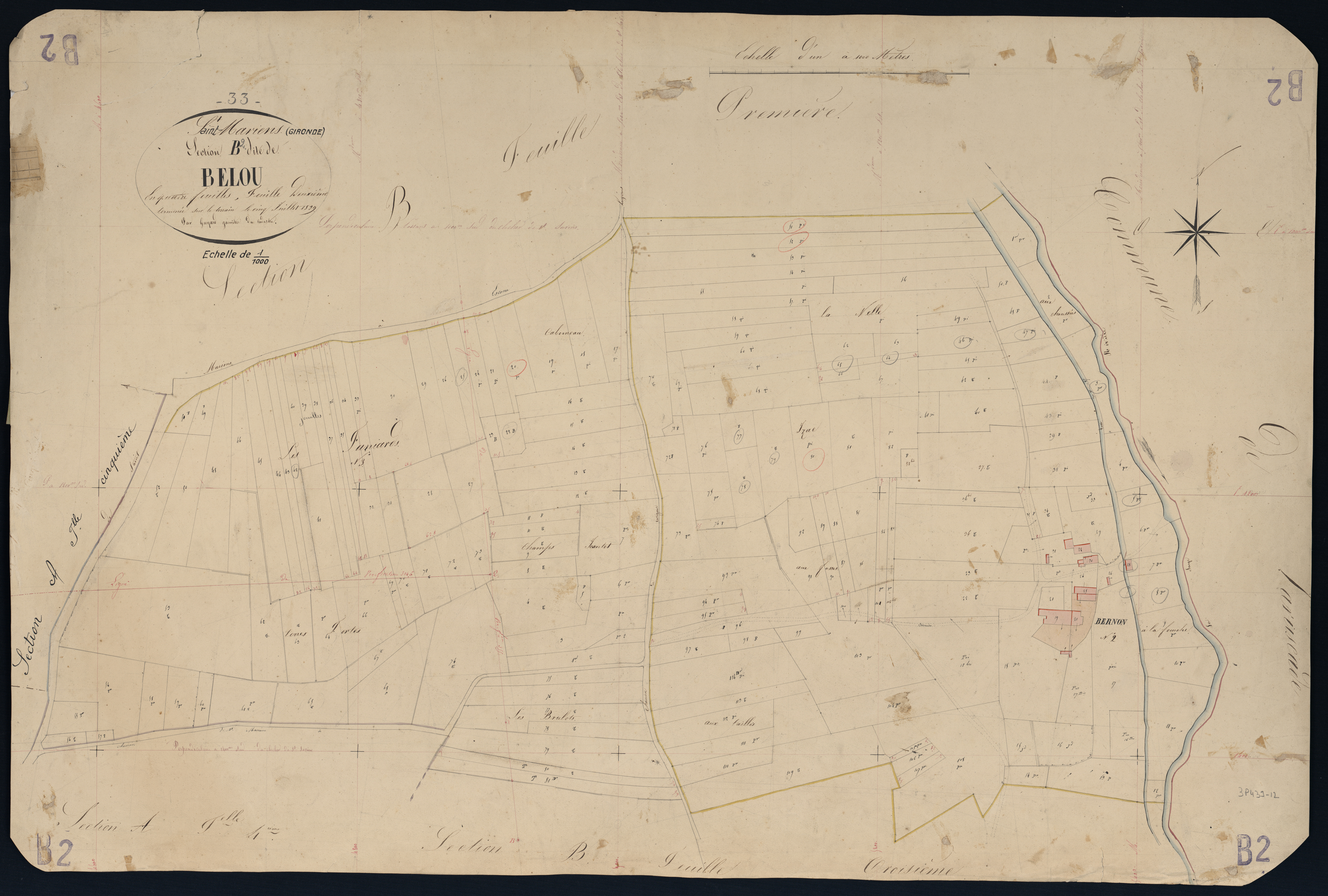 Saint-Mariens - -Section B feuille 2 : Belou