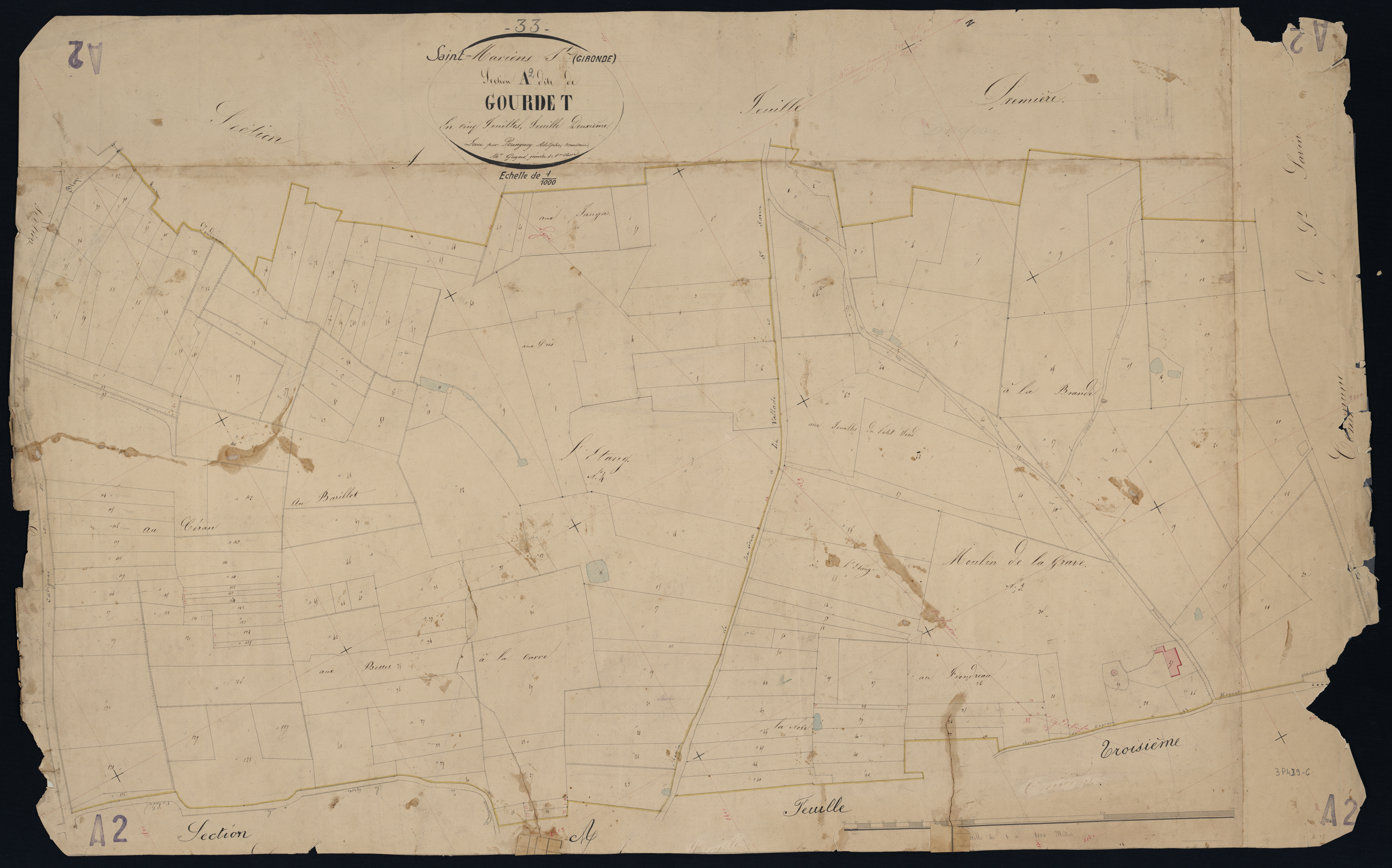 Saint-Mariens - -Section A feuille 2 : Gourdet
