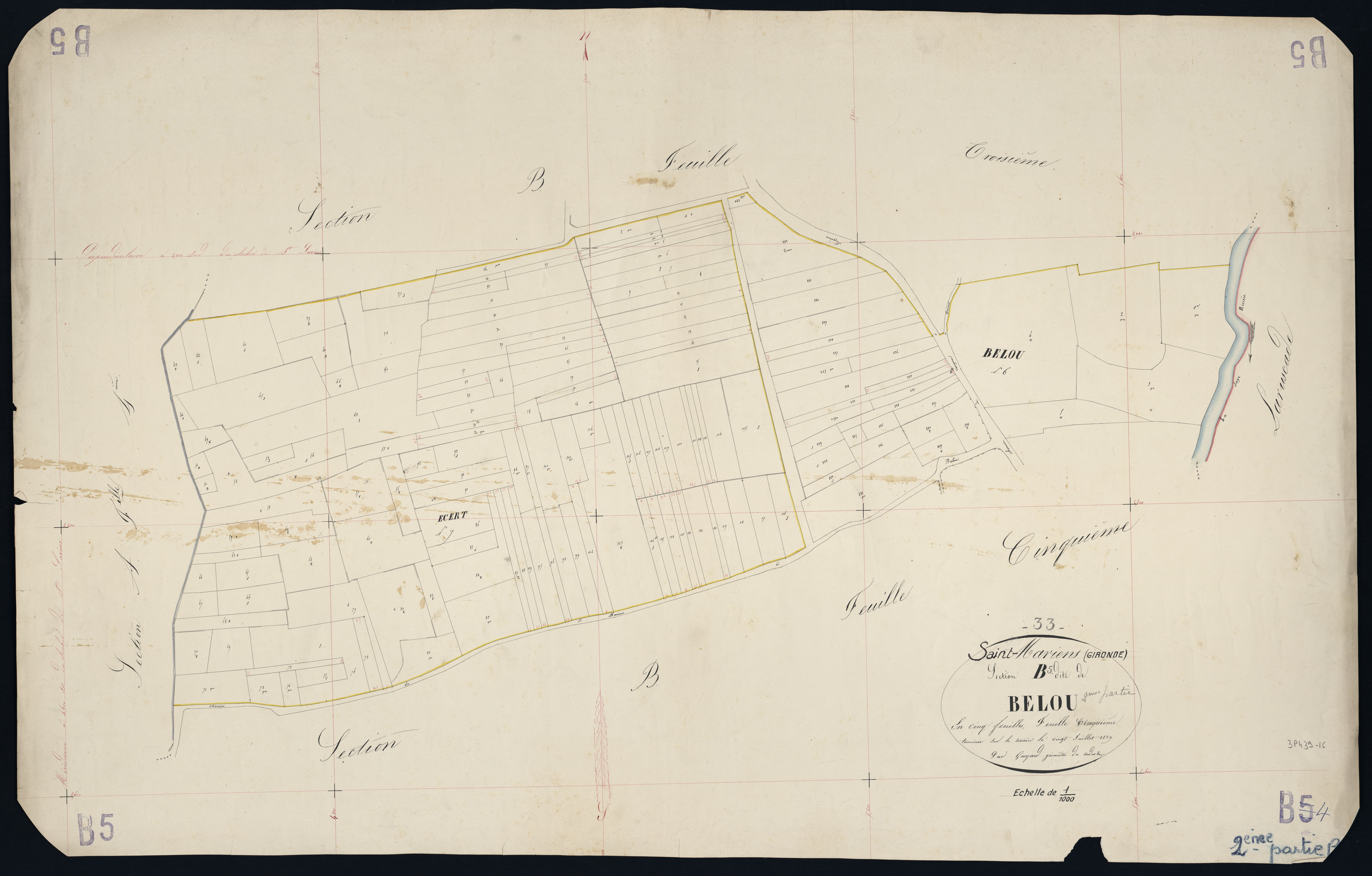 Saint-Mariens - -Section B feuille 5/2 : Belou