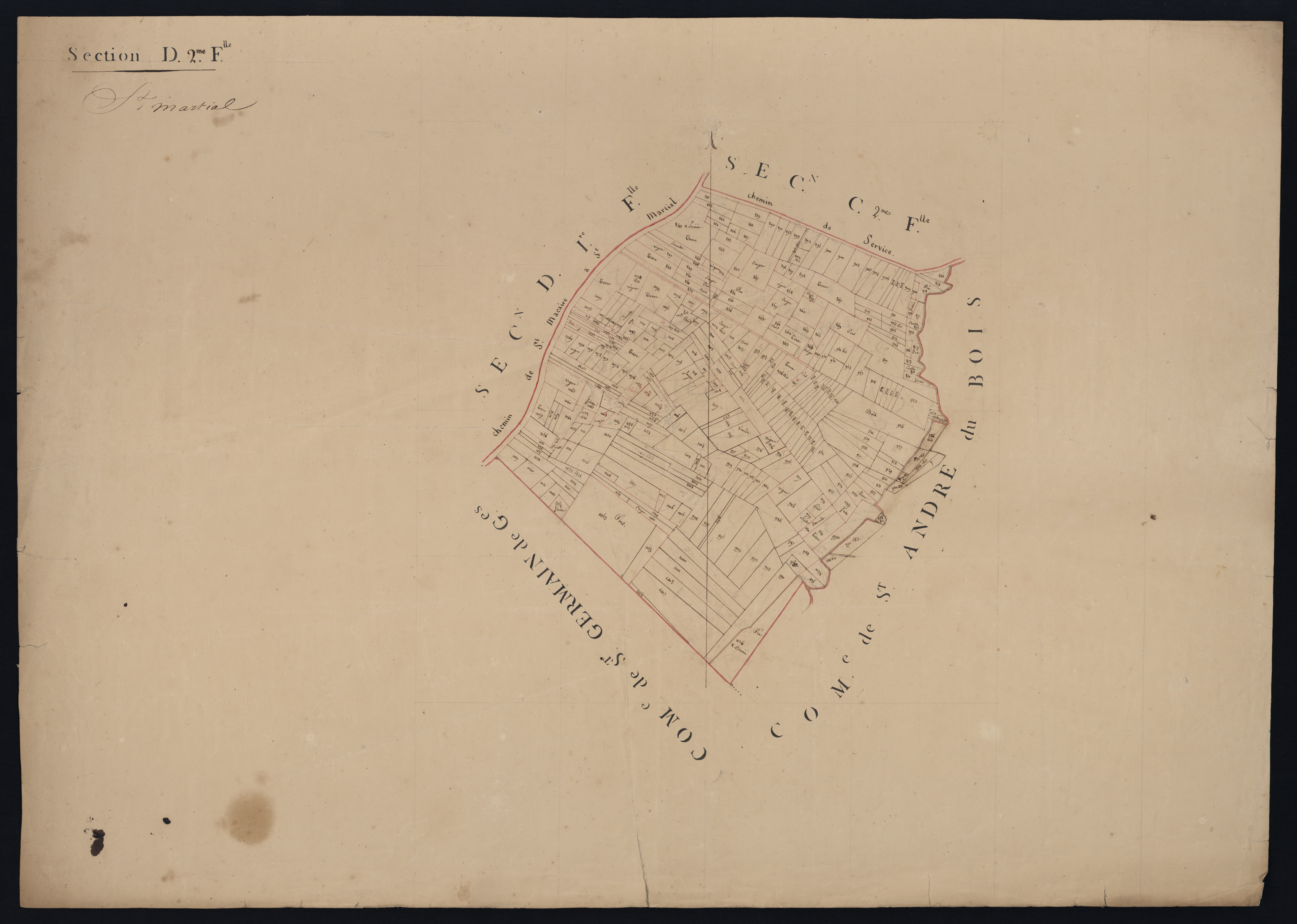 Saint-Martial - -Section D feuille 2