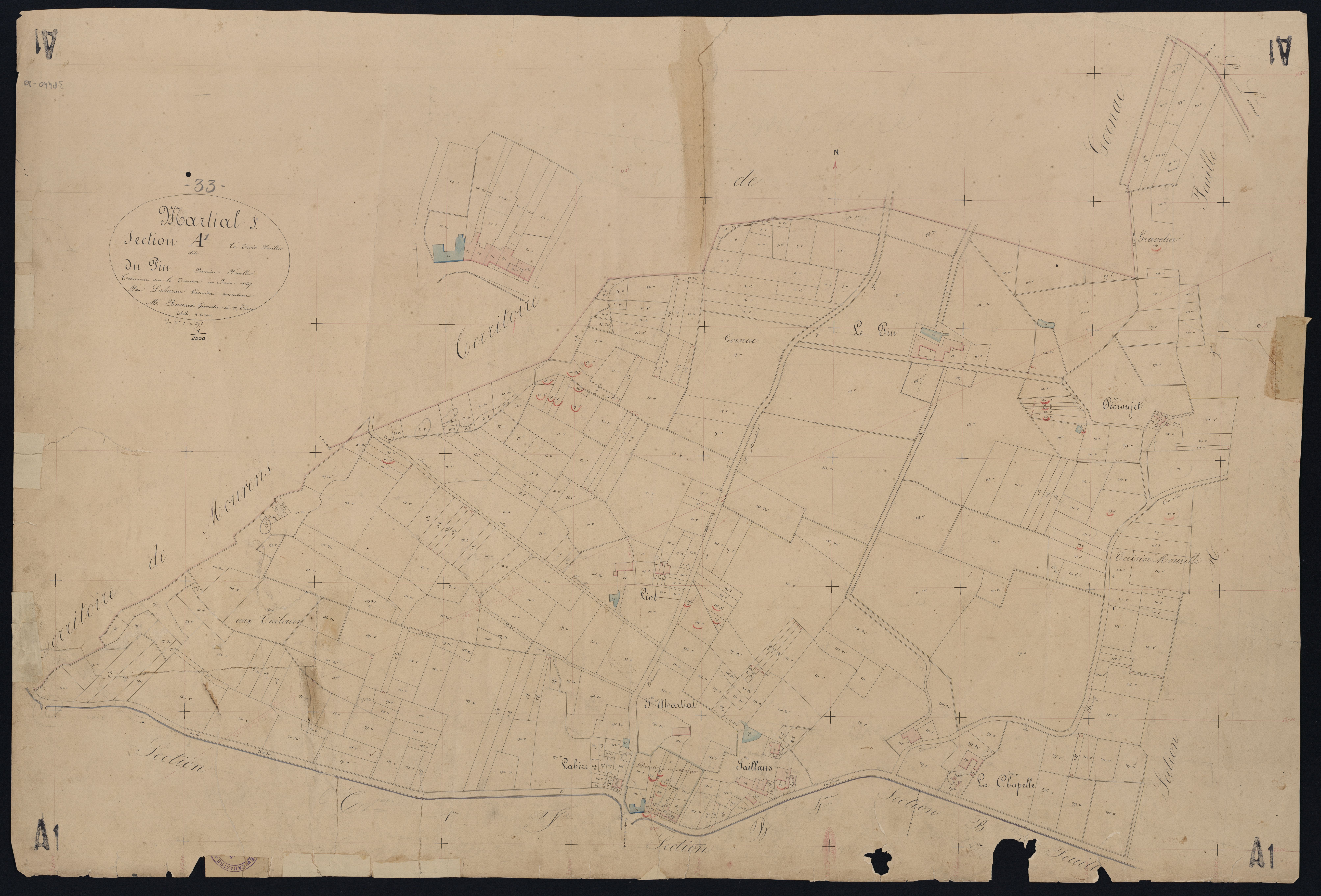 Saint-Martial - -Section A feuille 1 : Le Pin