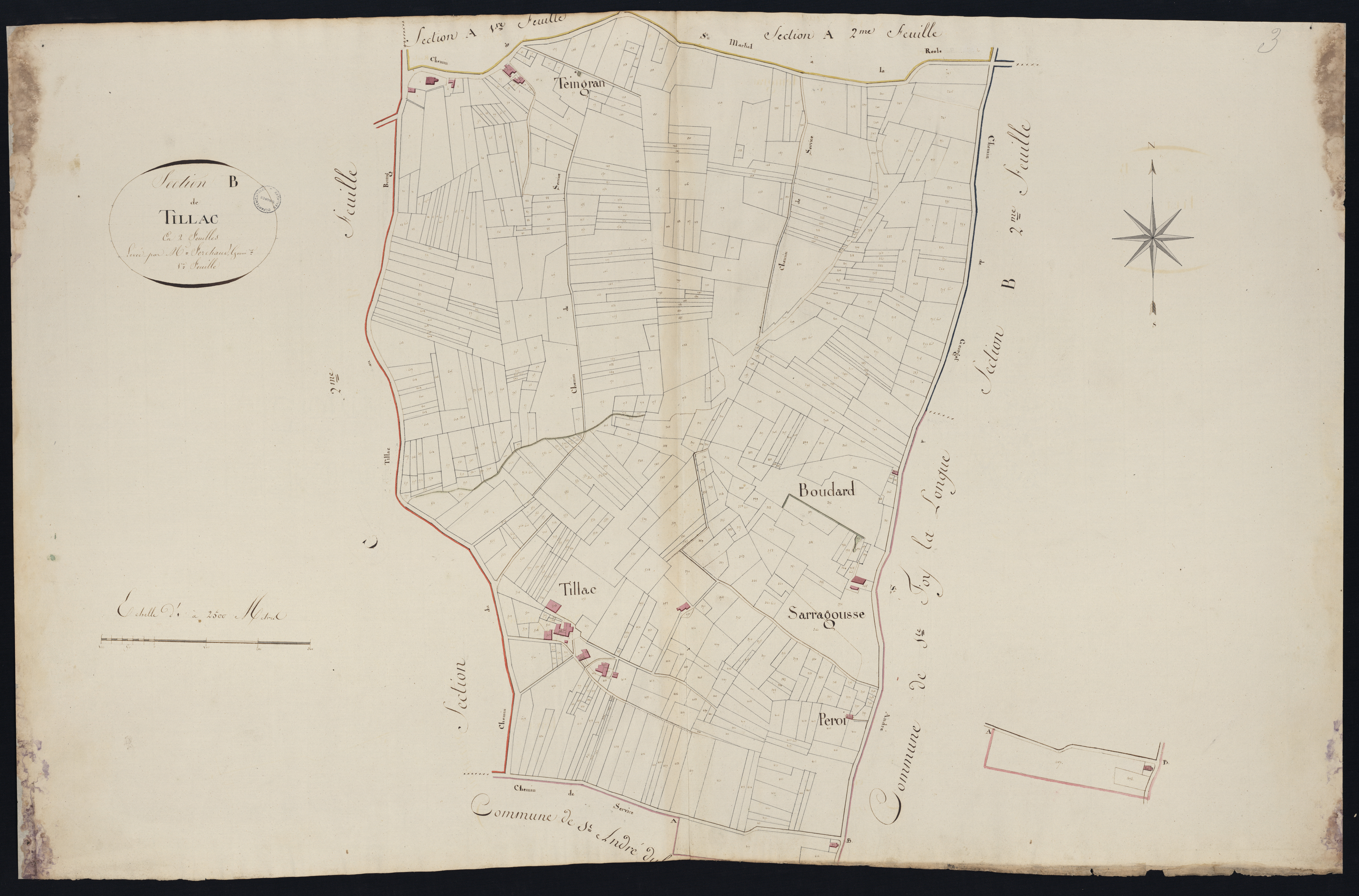 Saint-Martial - -Section B feuille 1 : Tillac