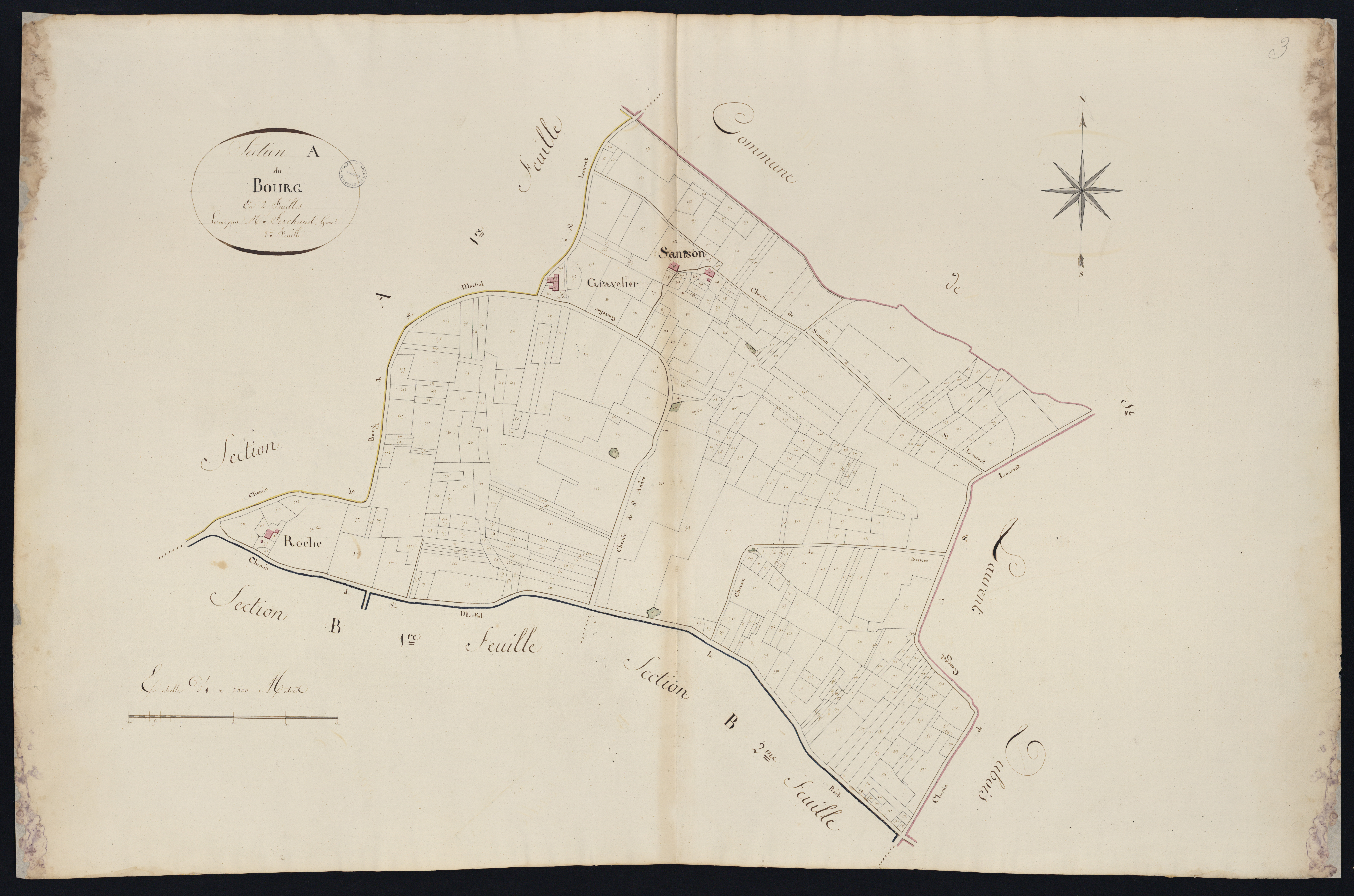 Saint-Martial - -Section A feuille 2 : Le Bourg