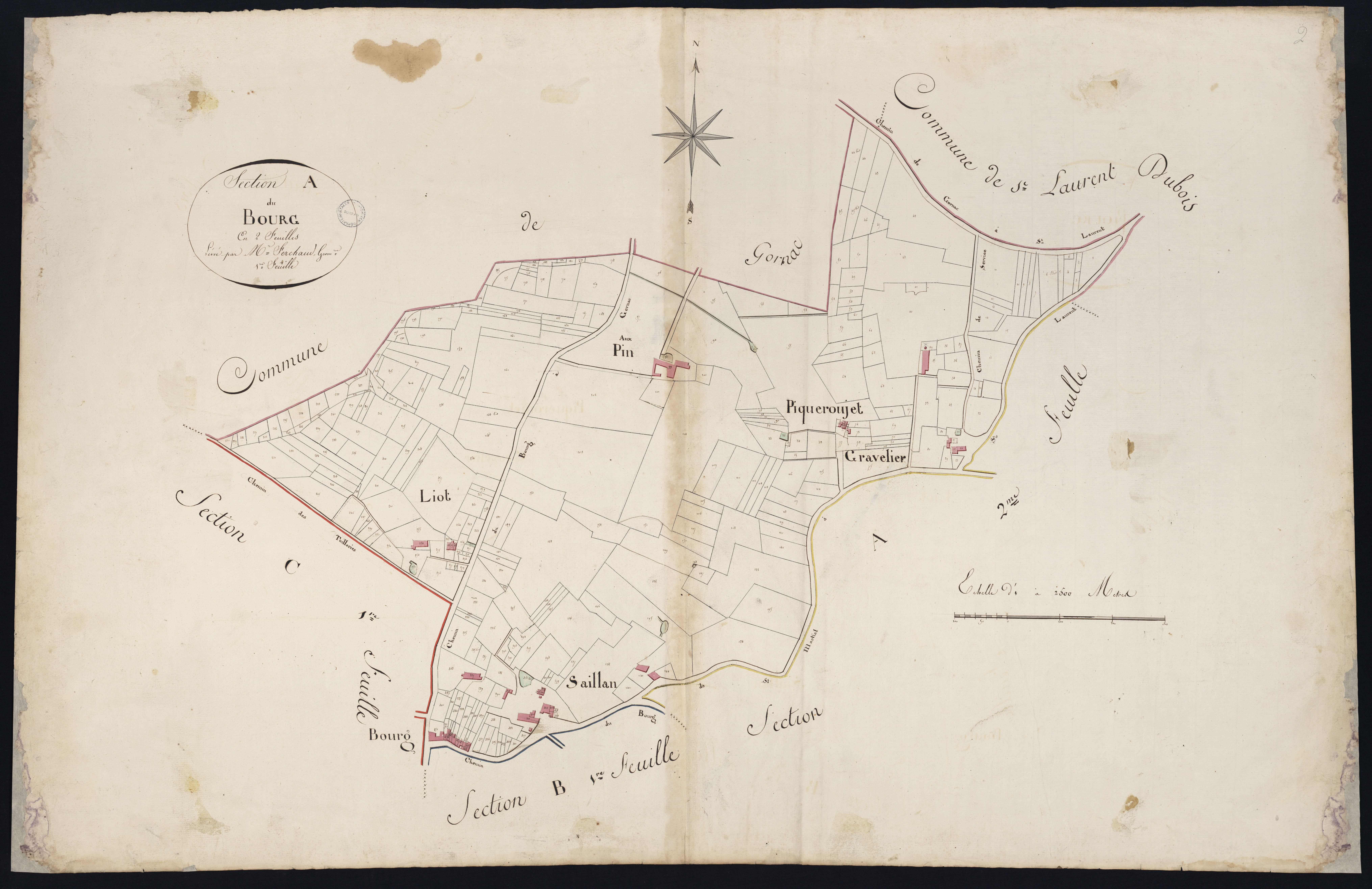 Saint-Martial - -Section A feuille 1 : Le Bourg