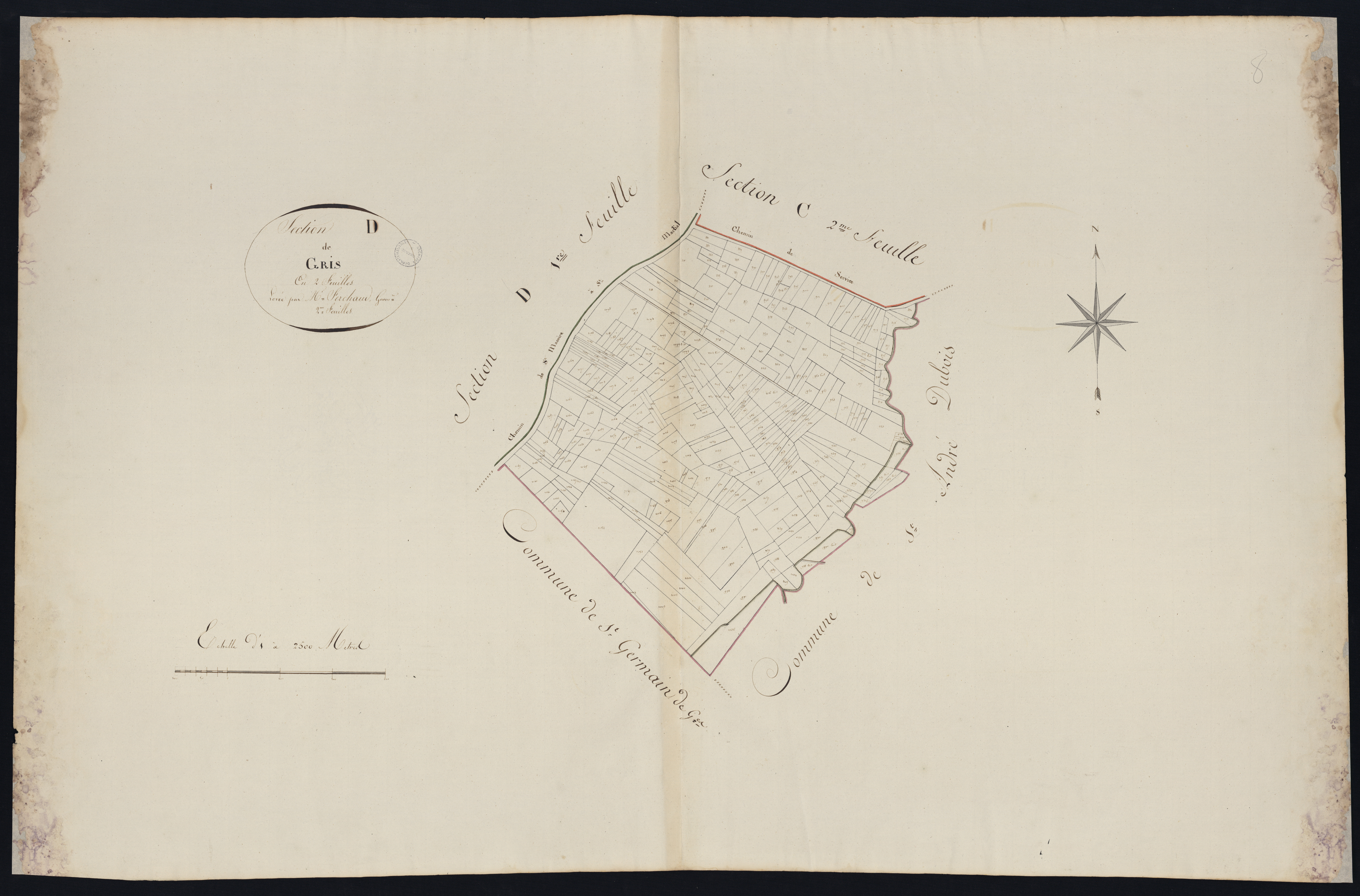 Saint-Martial - -Section D feuille 2 : Gris