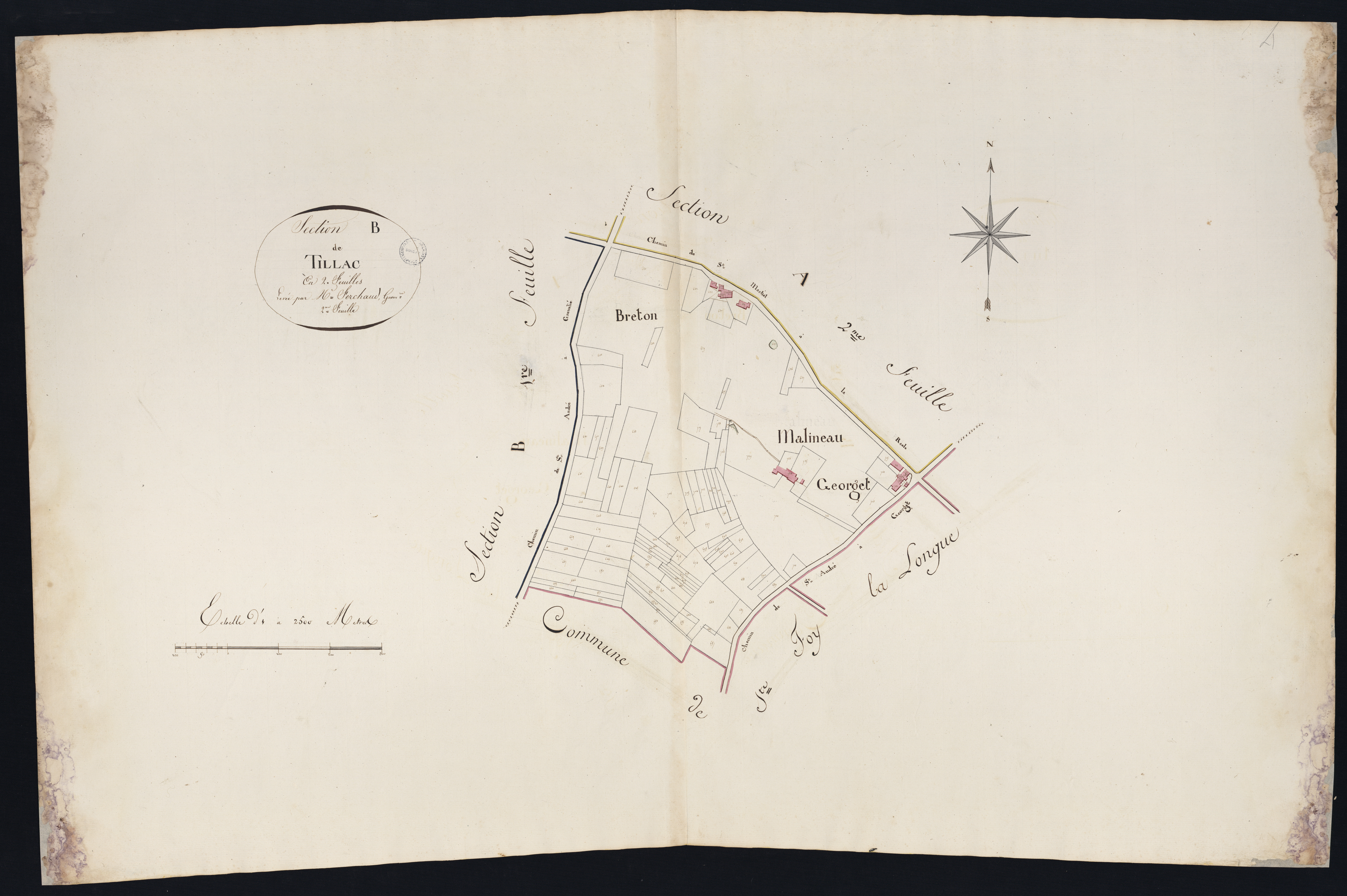 Saint-Martial - -Section B feuille 2 : Tillac