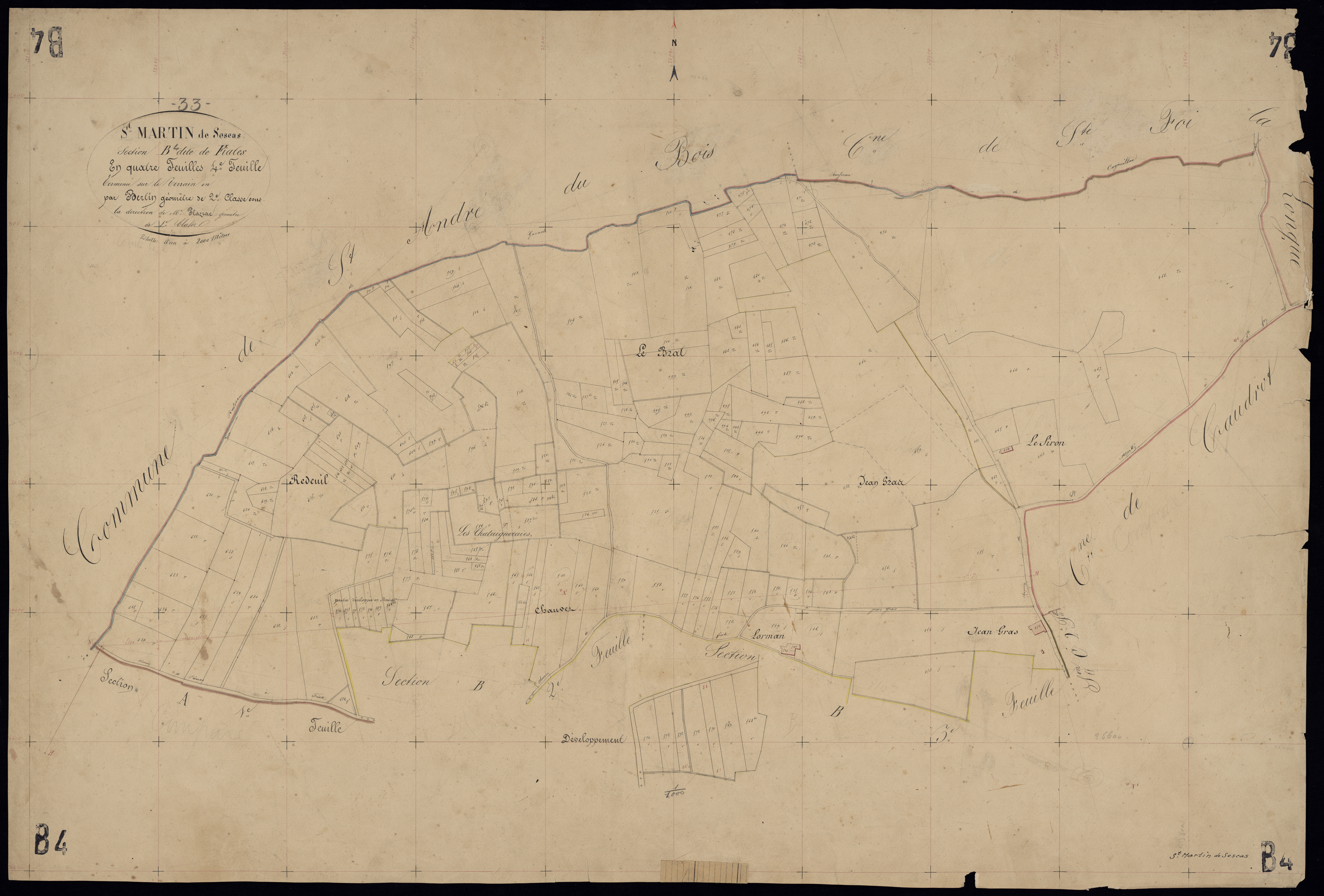 Saint-Martin-de-Sescas - -Section B feuille 4 : Fiates