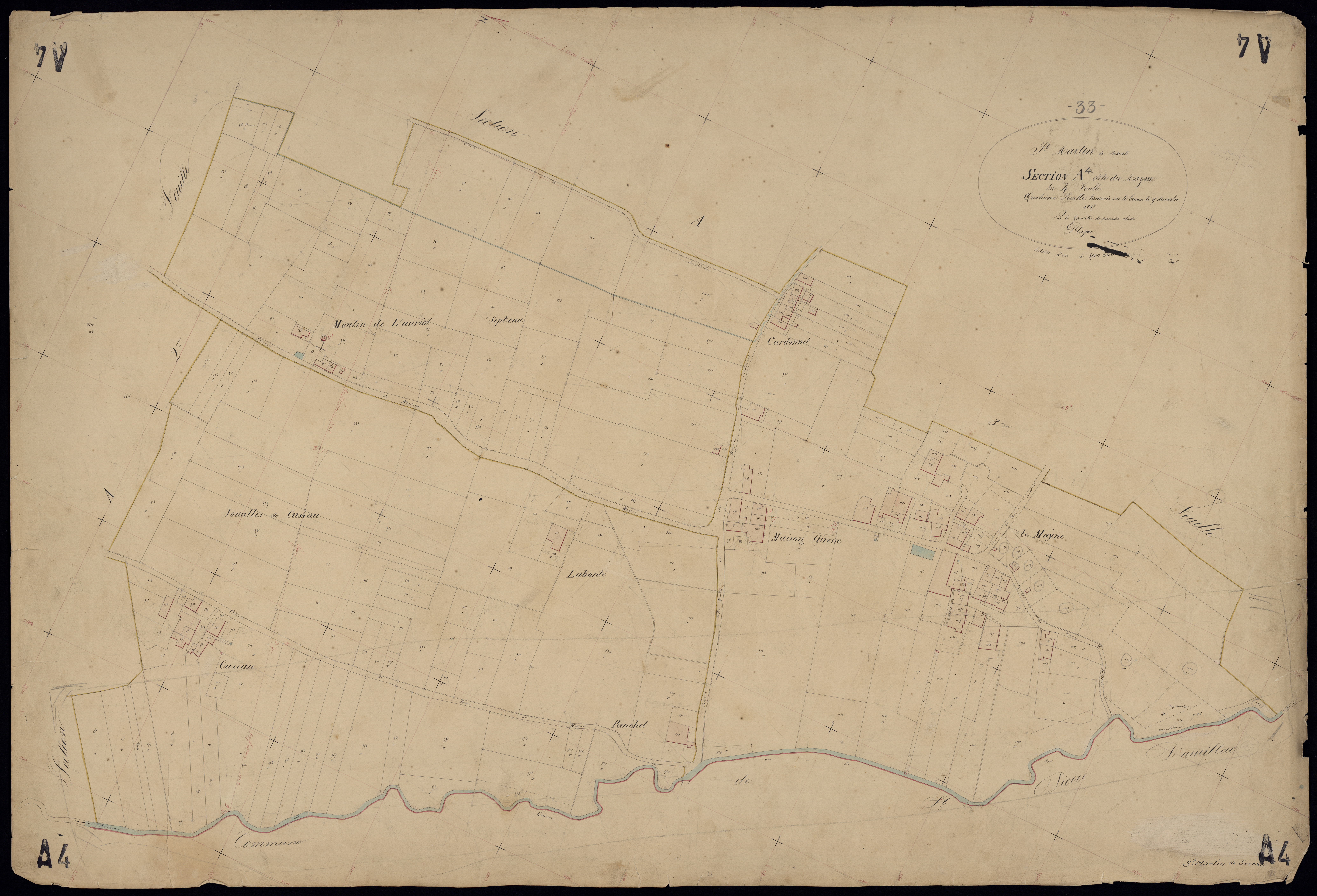 Saint-Martin-de-Sescas - -Section A feuille 4 : Le Mayne