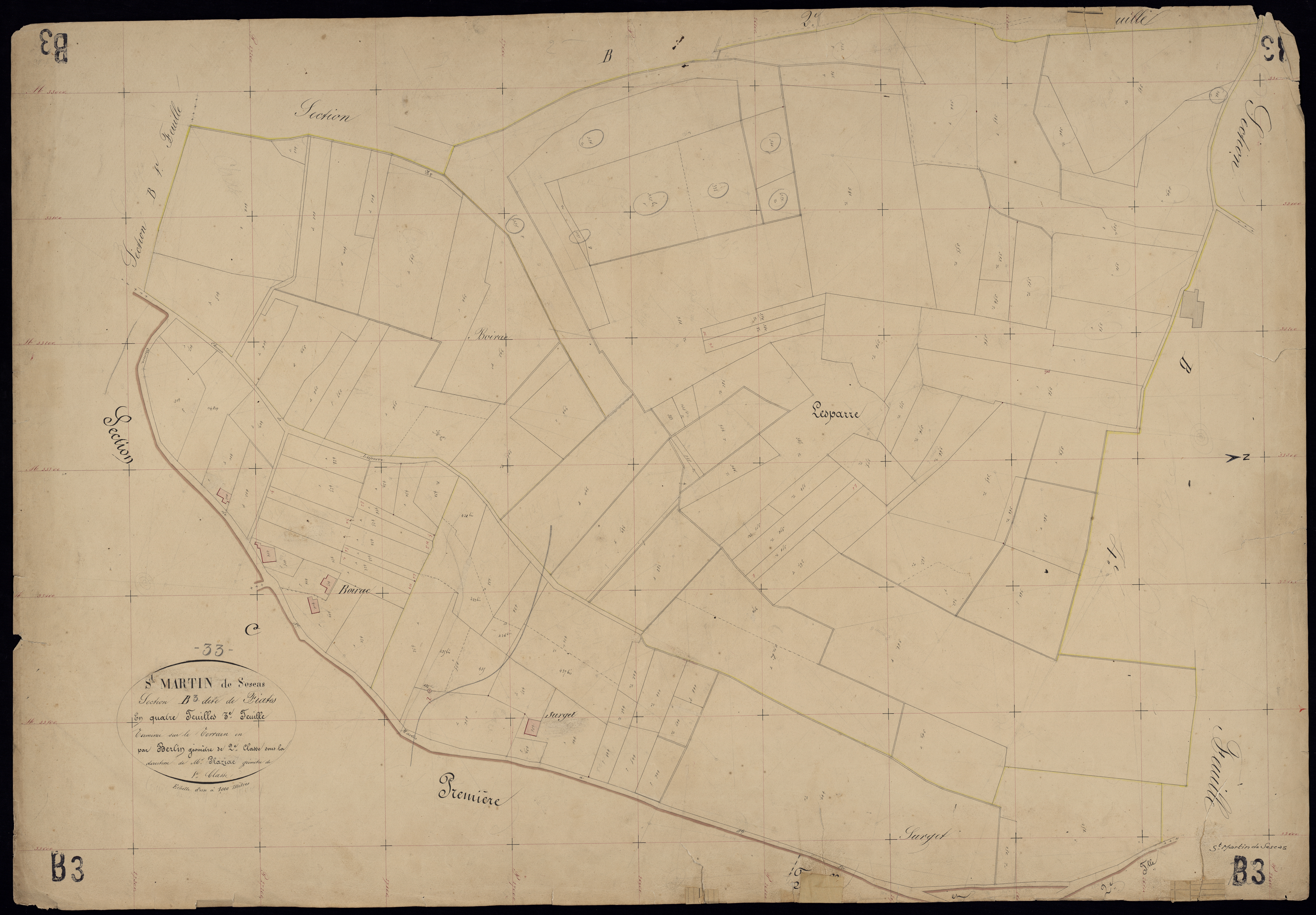 Saint-Martin-de-Sescas - -Section B feuille 3 : Fiates