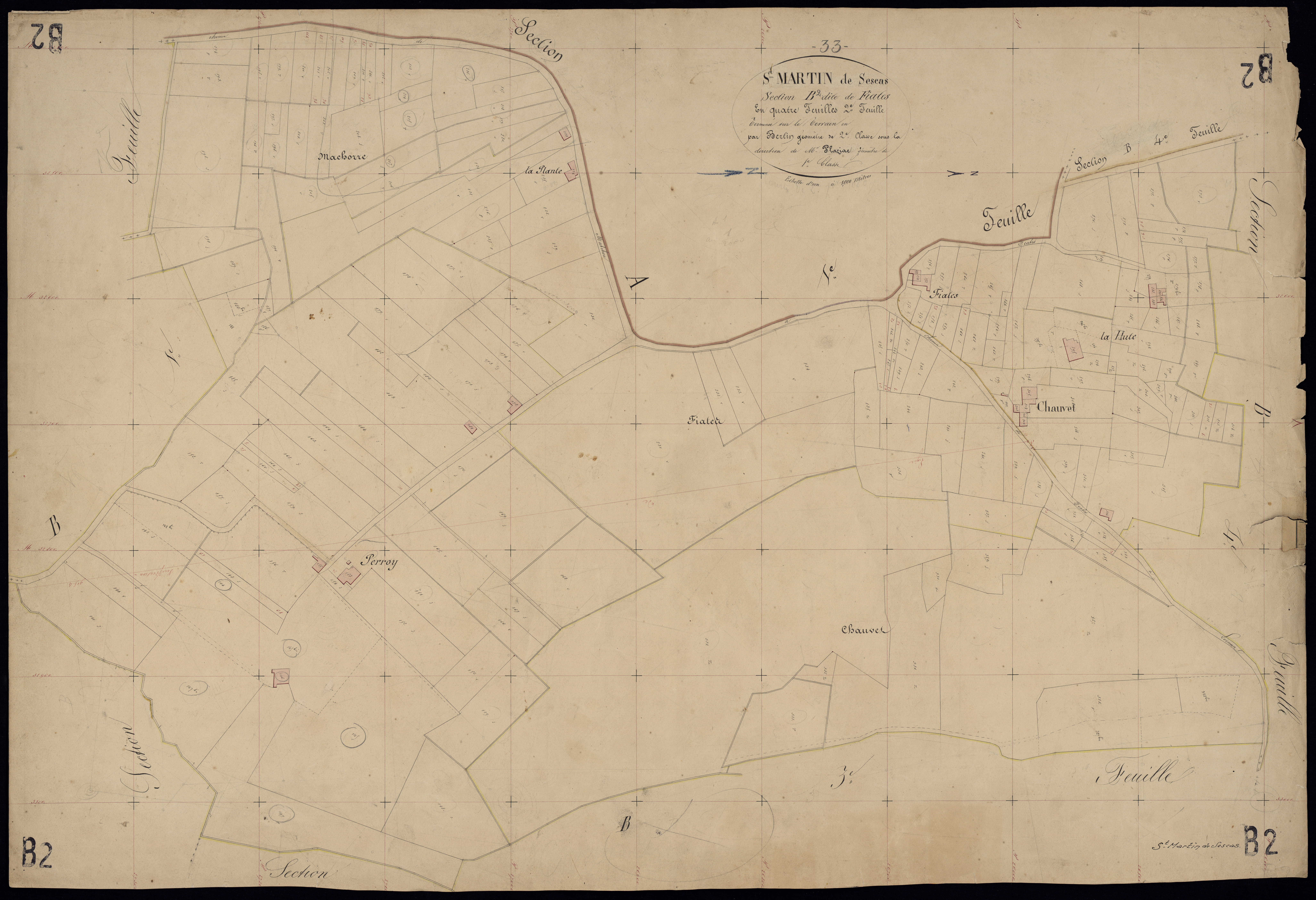 Saint-Martin-de-Sescas - -Section B feuille 2 : Fiates